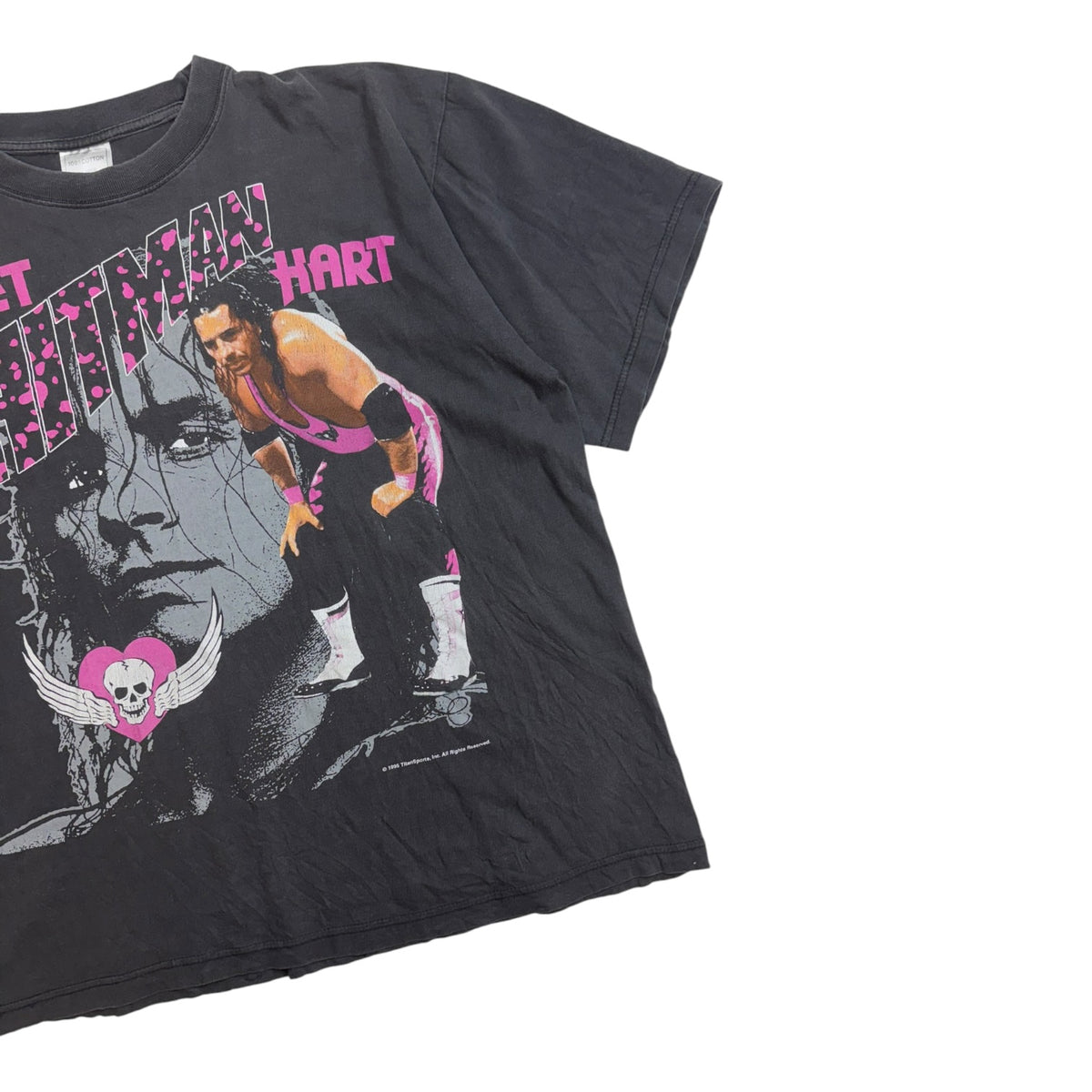 Vintage 1995 WWF Bret Hitman Hart T-Shirt Black