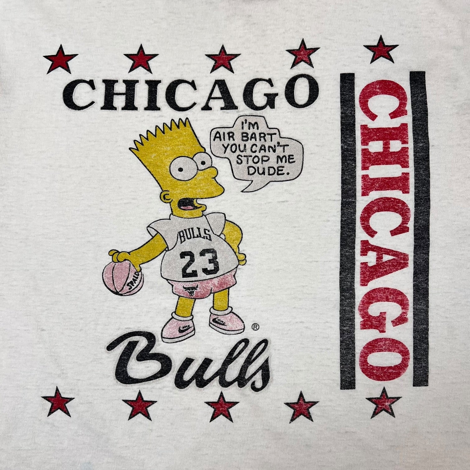 Vintage Air Bart Bootleg Bart Simpson Chicago Bulls Uniform T-Shirt
