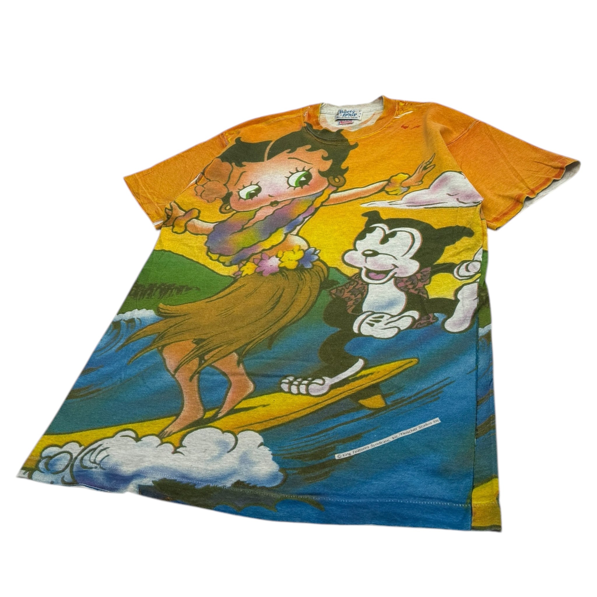 Vintage Betty Boop Hawaii Surf All Over Print T-Shirt