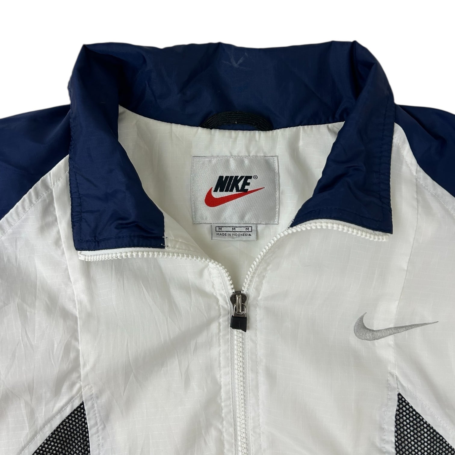Vintage Nike Windbreaker Jacket White/Navy/Silver