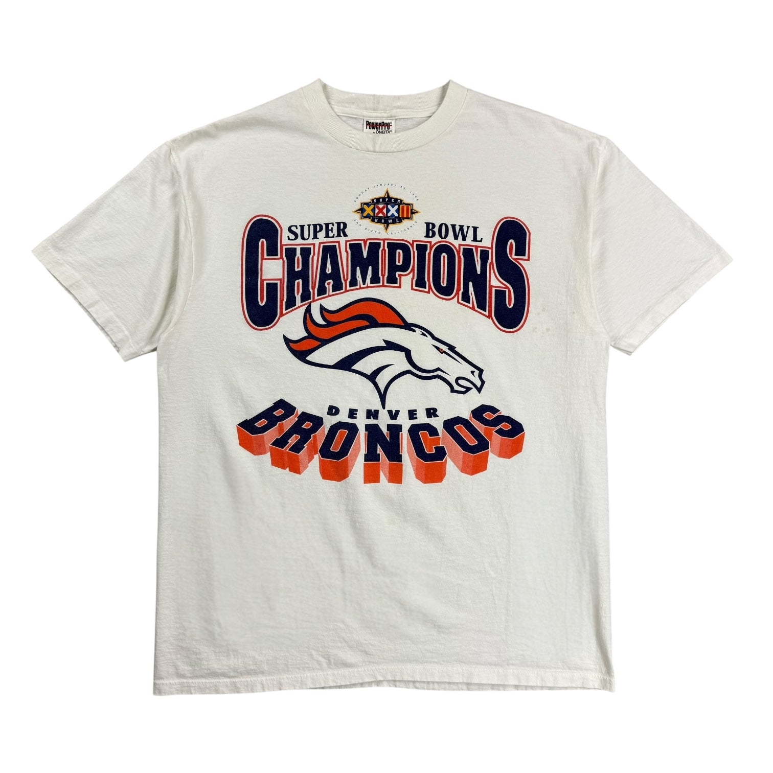 1998 Denver Broncos Super Bowl XXXII Champs Tee White