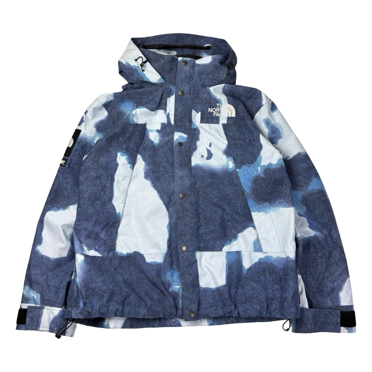 Supreme x The North Face Bleached Denim-Print Mountain Jacket