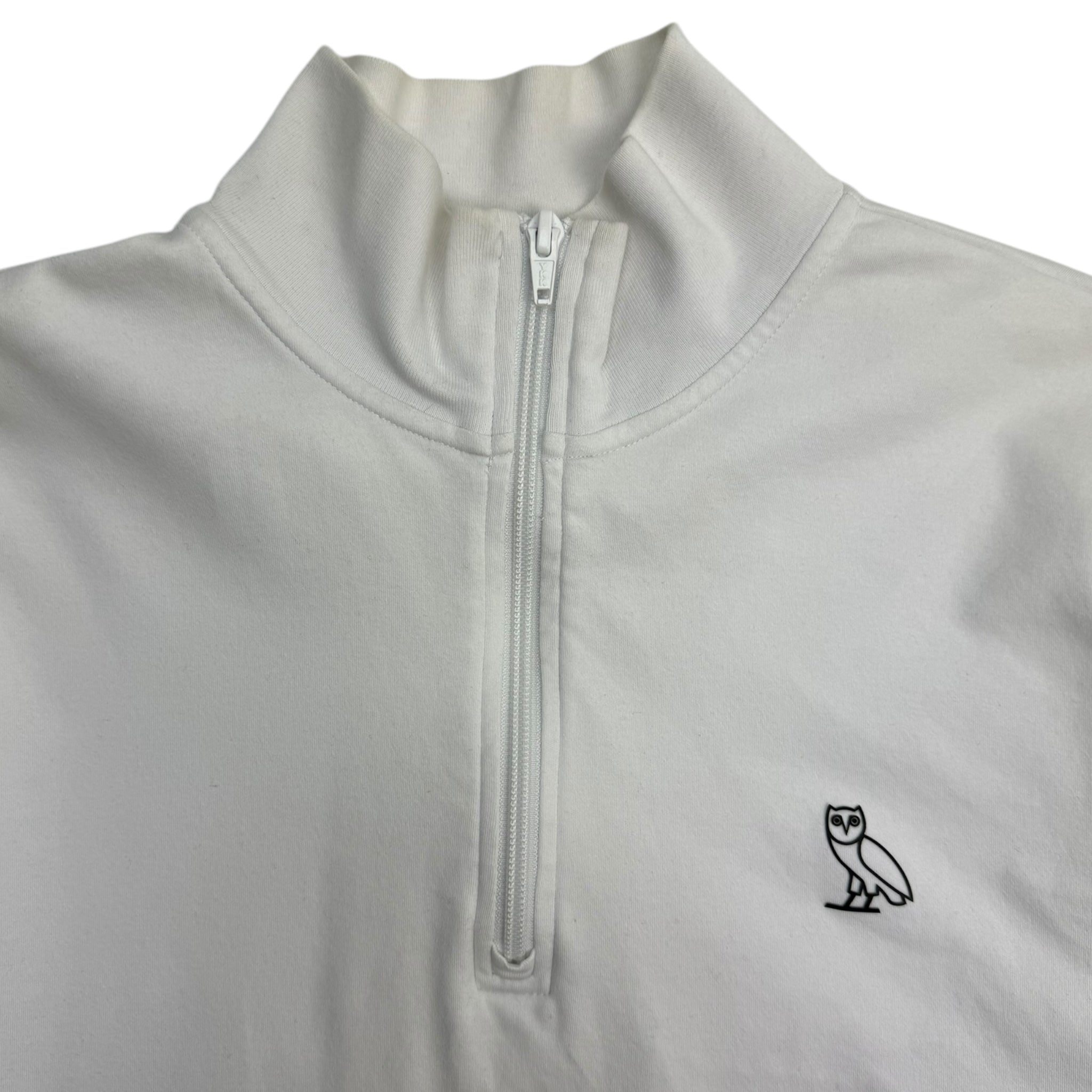 OVO Essential Owl Mock Neck Quarter Zip White