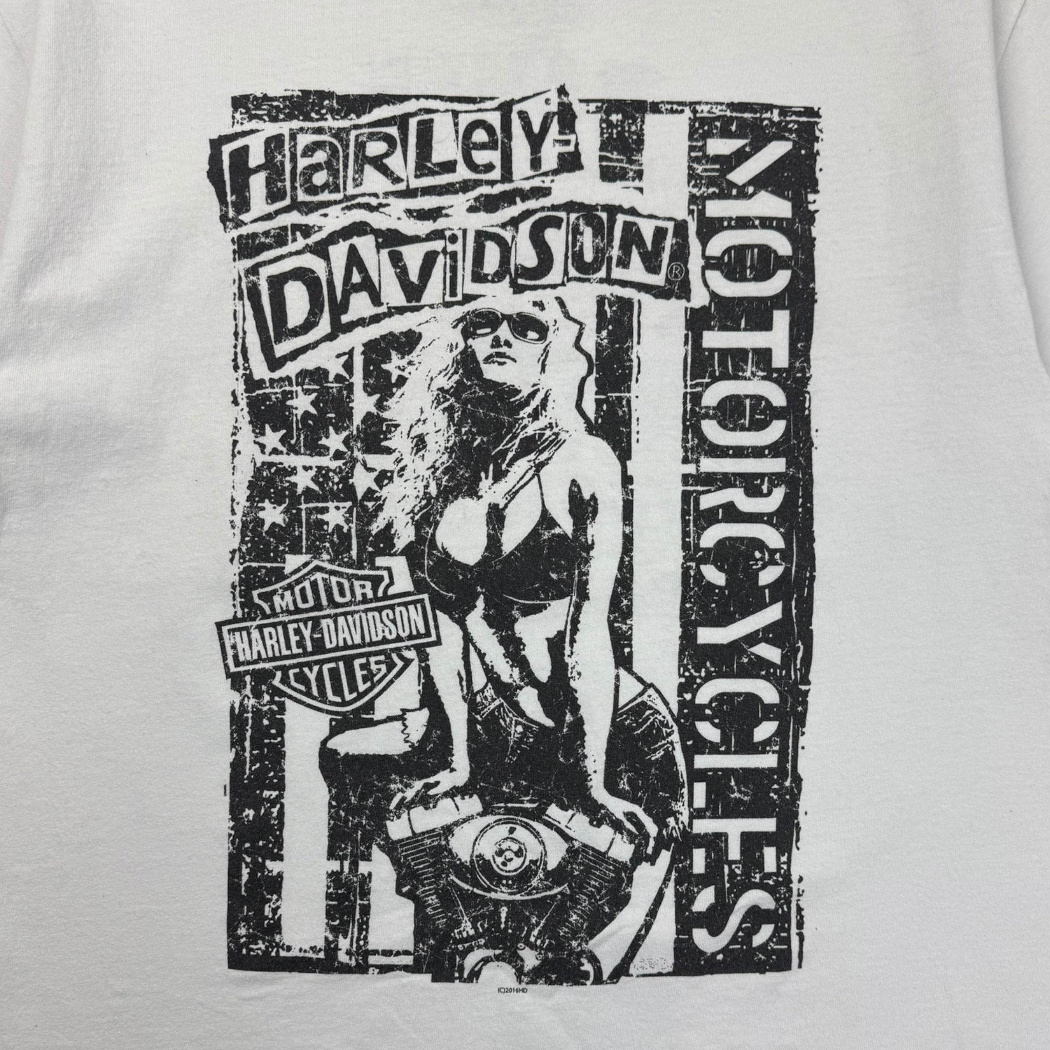 Harley Davidson Pin Up Biker Art T-Shirt