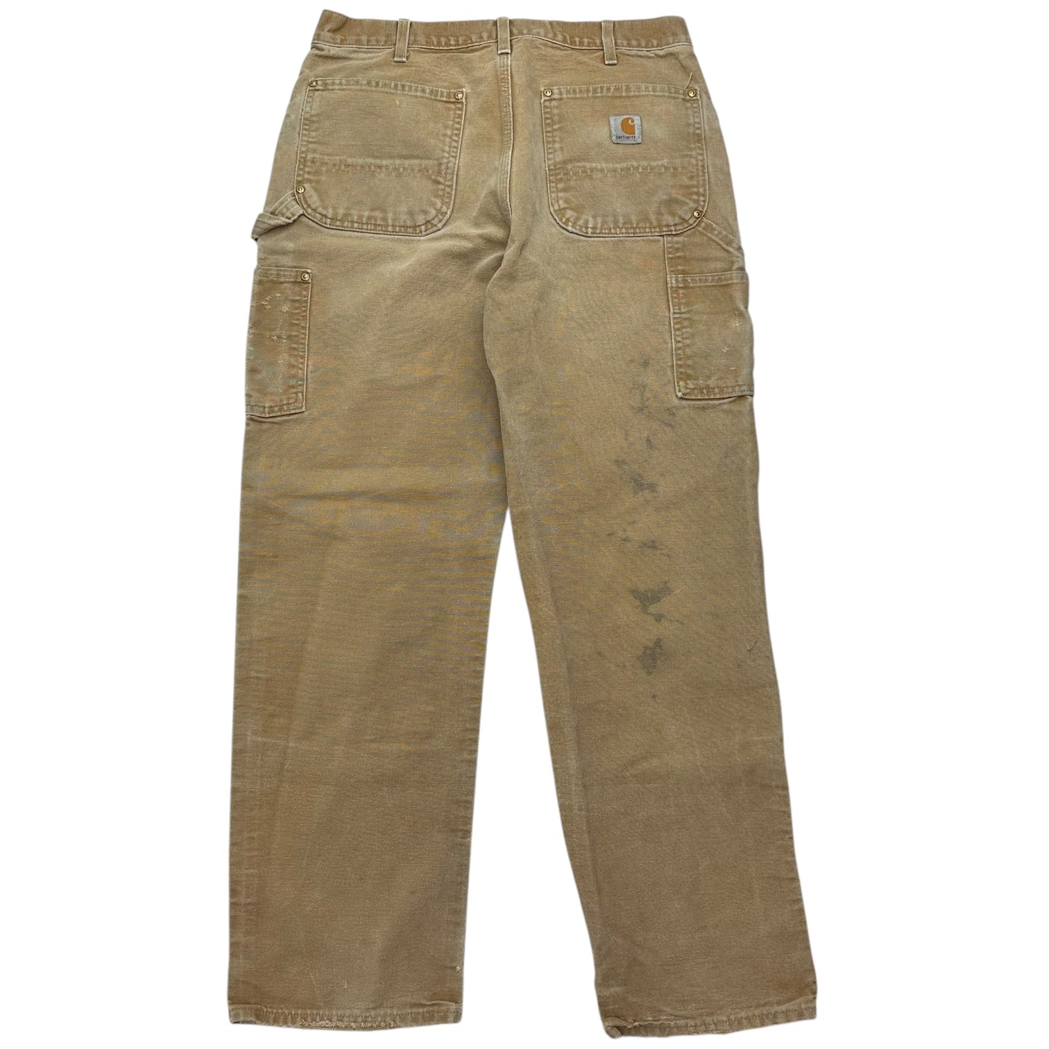 Vintage Carhartt Made In USA Double Knee Pants Faded Tan