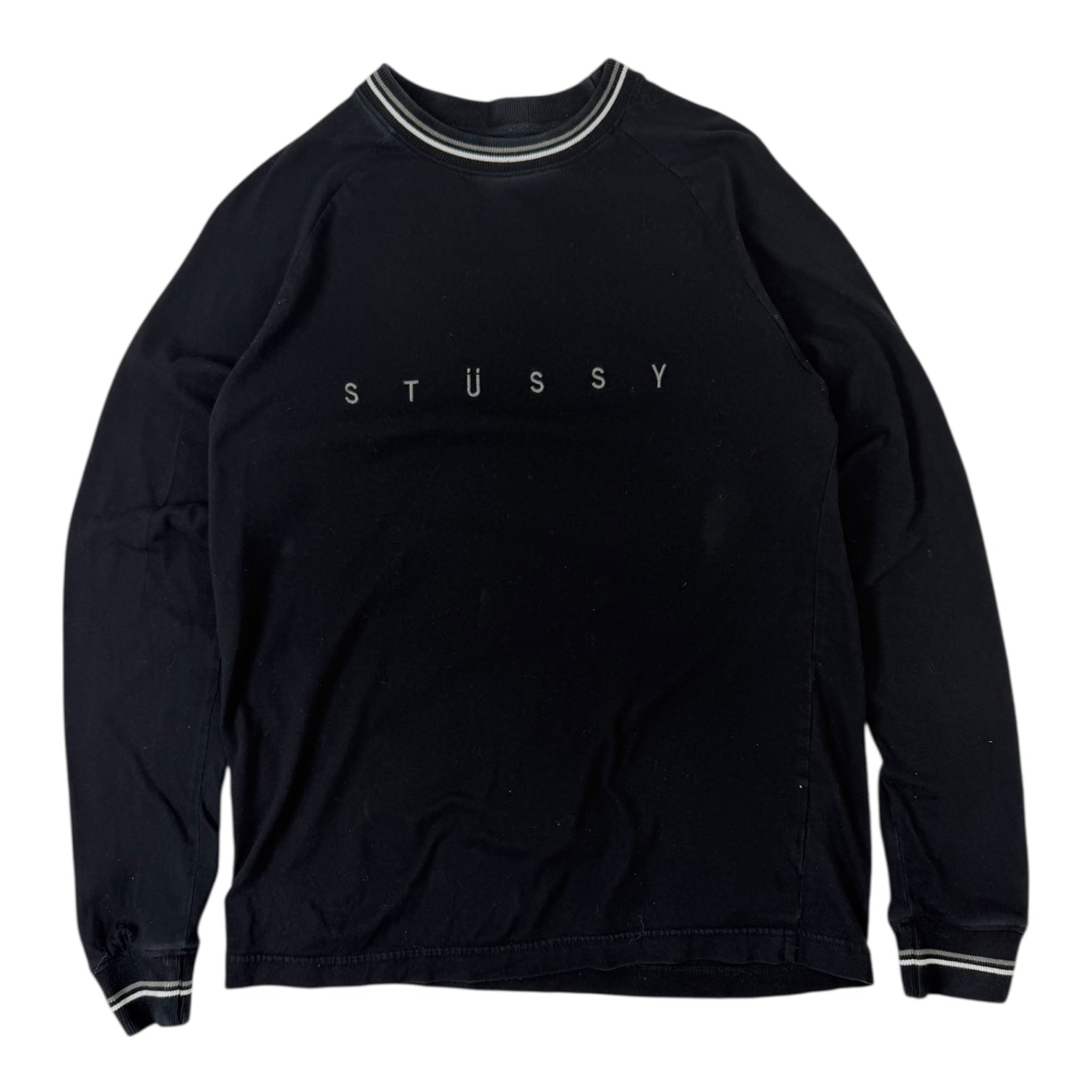Stussy Embroidered Logo Long Sleeve Shirt Black