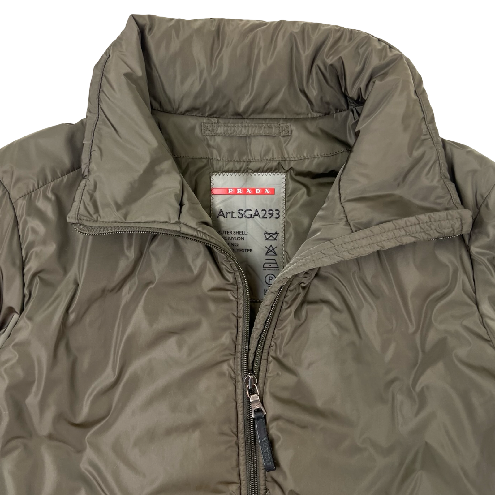 Prada Linea Rossa Nylon Padded Jacket Olive