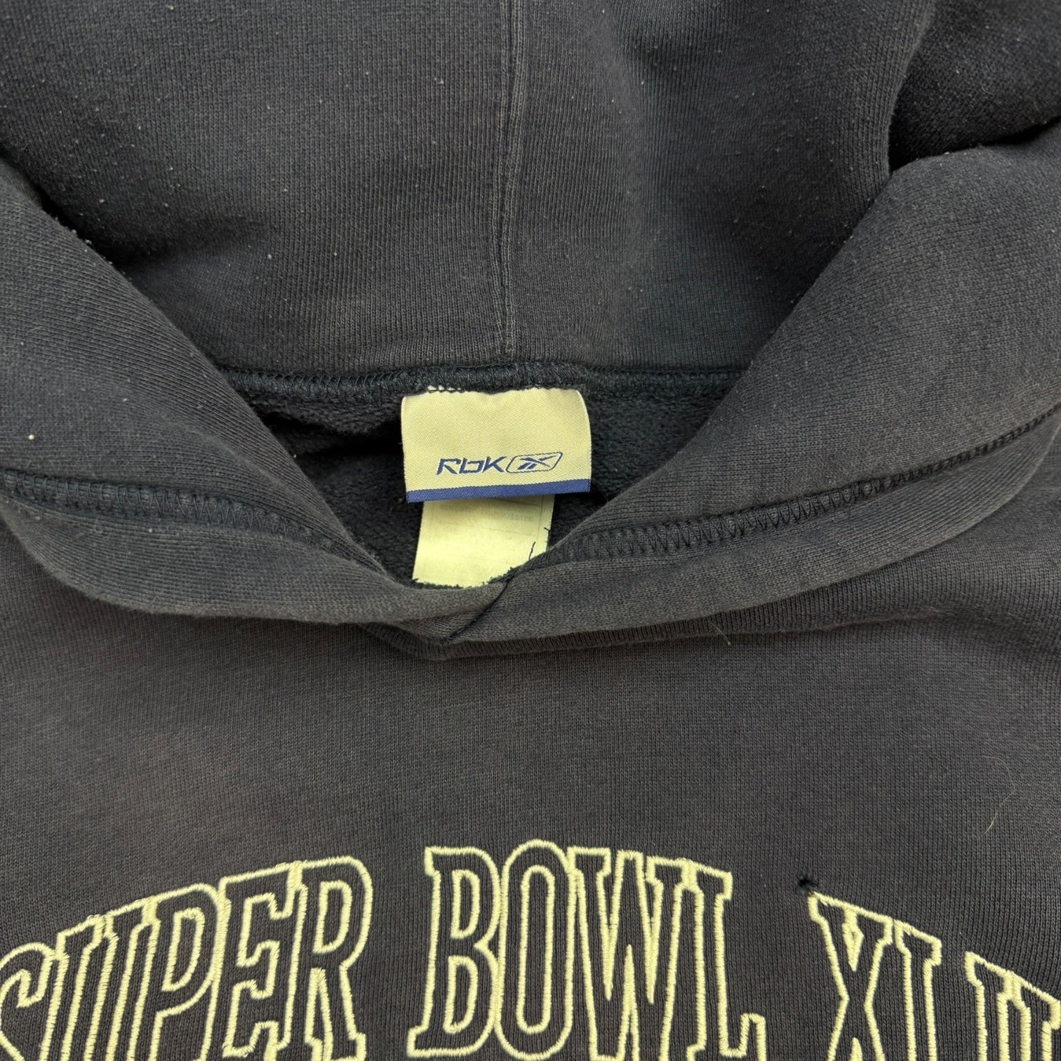 Vintage New England Patriots Super Bowl Hoodie Washed Navy