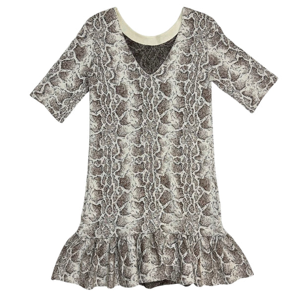 (W) Chloé Animal Print Mini Dress Tan