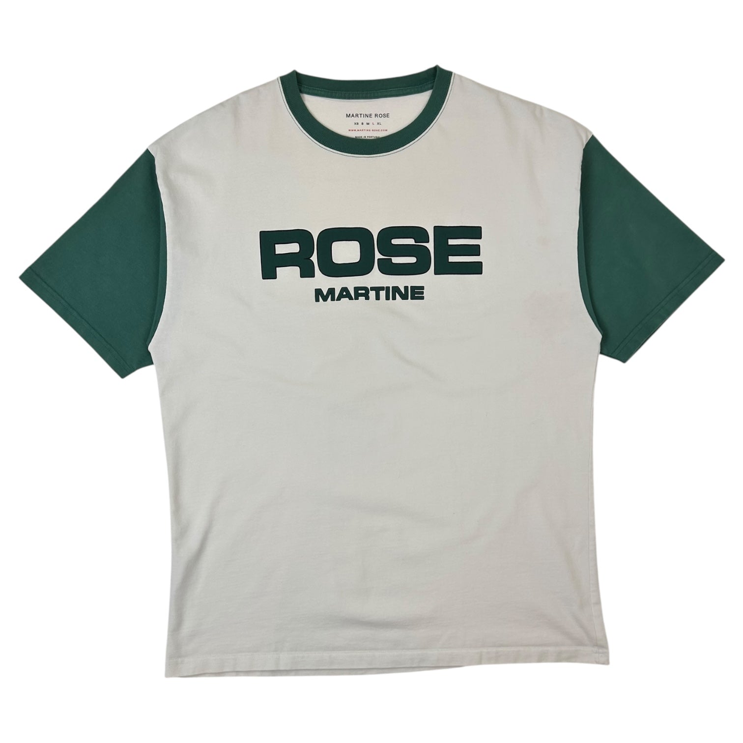 Martine Rose Block Logo T-Shirt White/Green