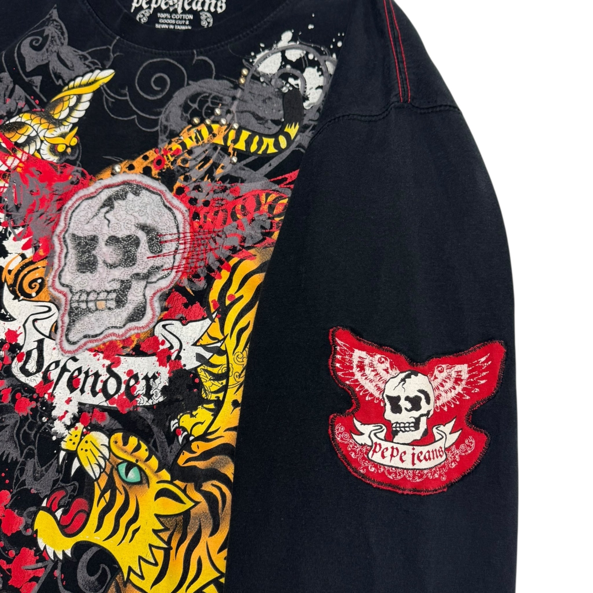 Y2K Pepe Jeans “Defender of Faith” Embellished Longsleeve T-Shirt