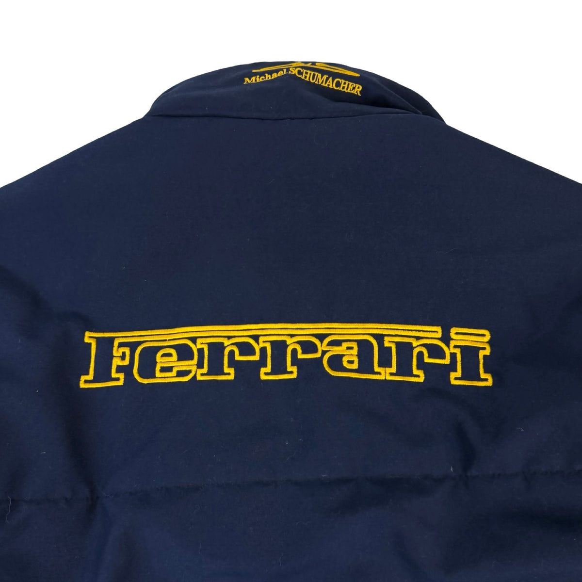 Vintage Ferrari Michael Schumacher Quilted Jacket Navy