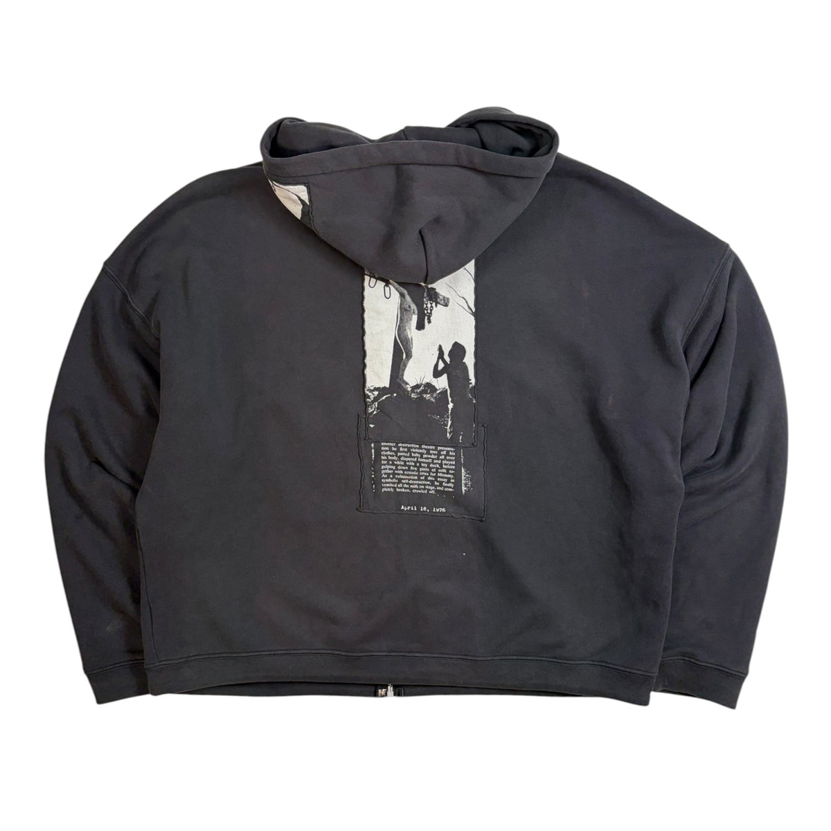 Enfants Riches Déprimés Artist Defends Baggy Assemblage Zip-Up Hoodie Faded Black