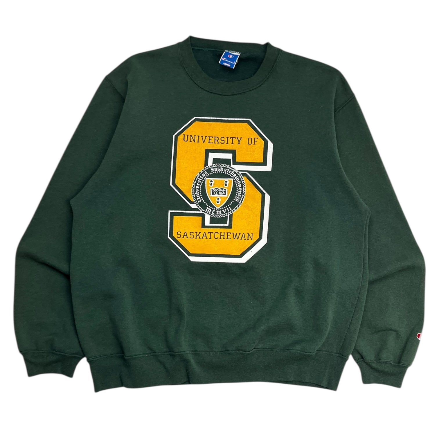 Vintage University Of Sask “S” Logo Champion Crew