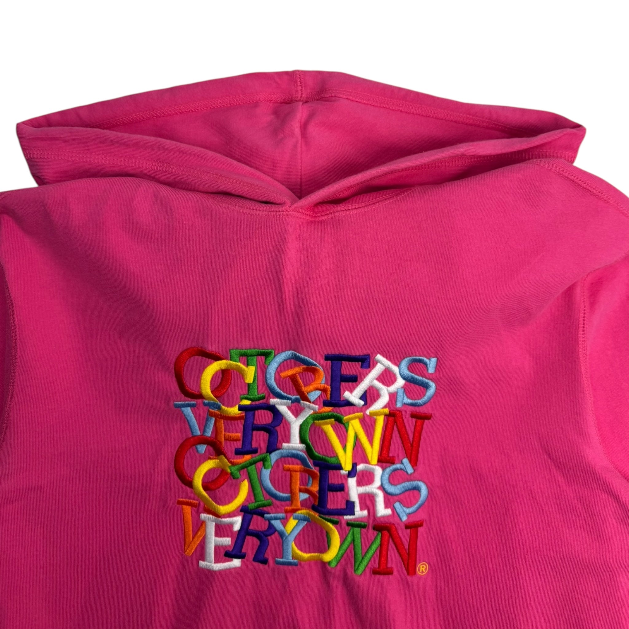 OVO Spellout Stacked Embroidered Hoodie Pink