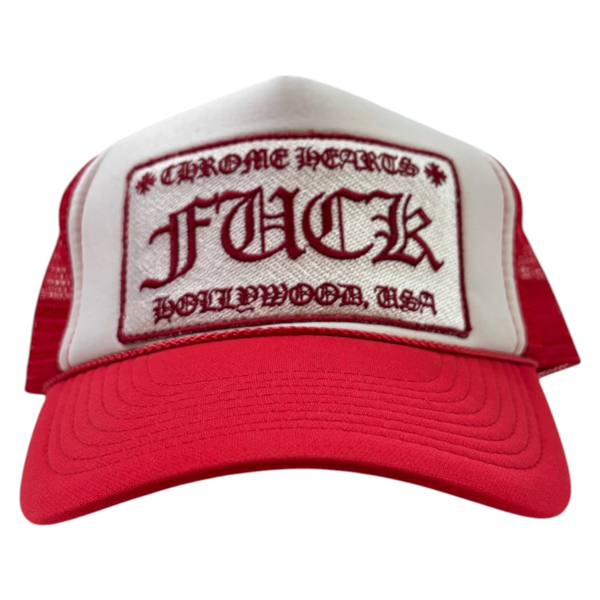 Chrome Hearts “F*CK” Hollywood Trucker Hat Red