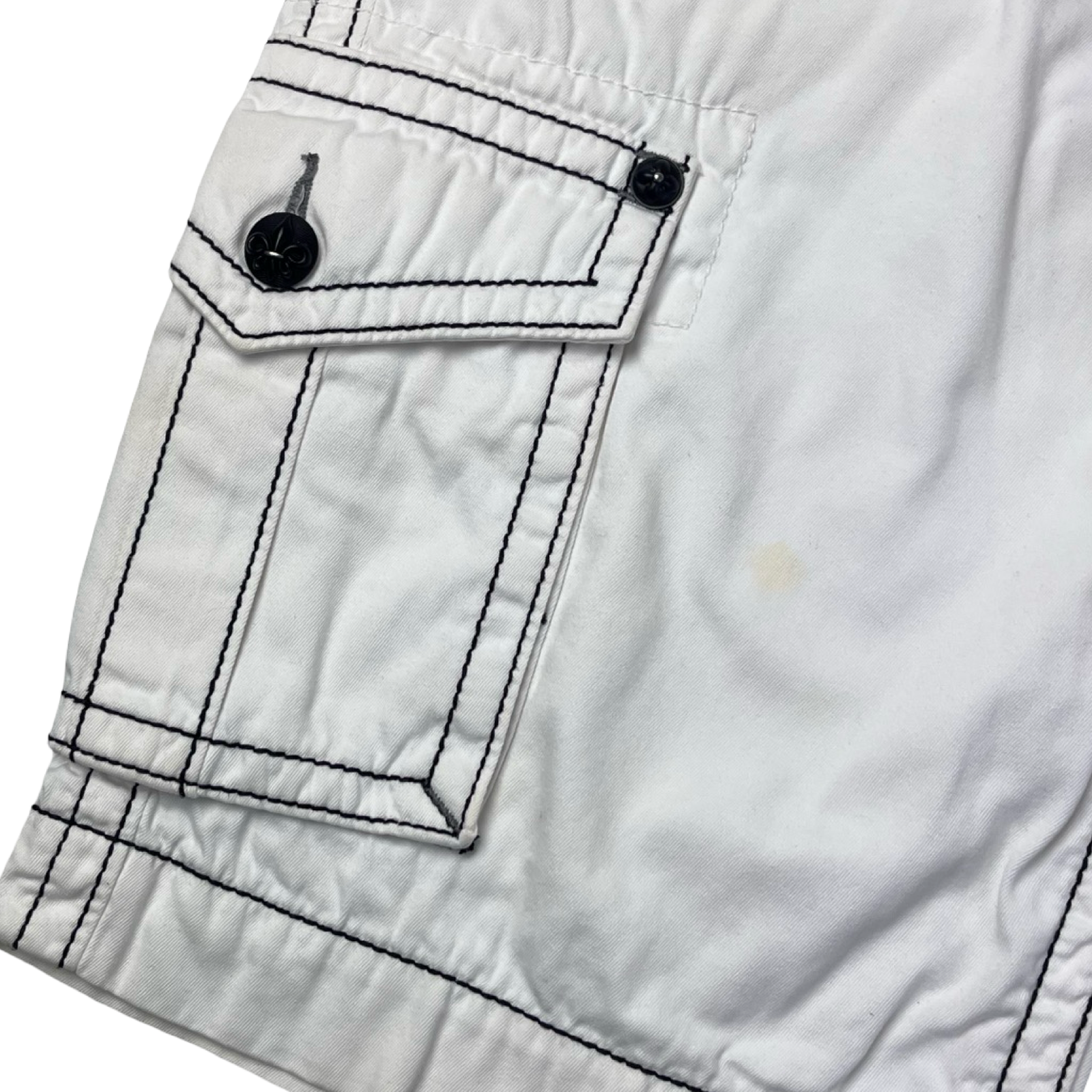 Y2K Rock Revival Embellished Shorts White