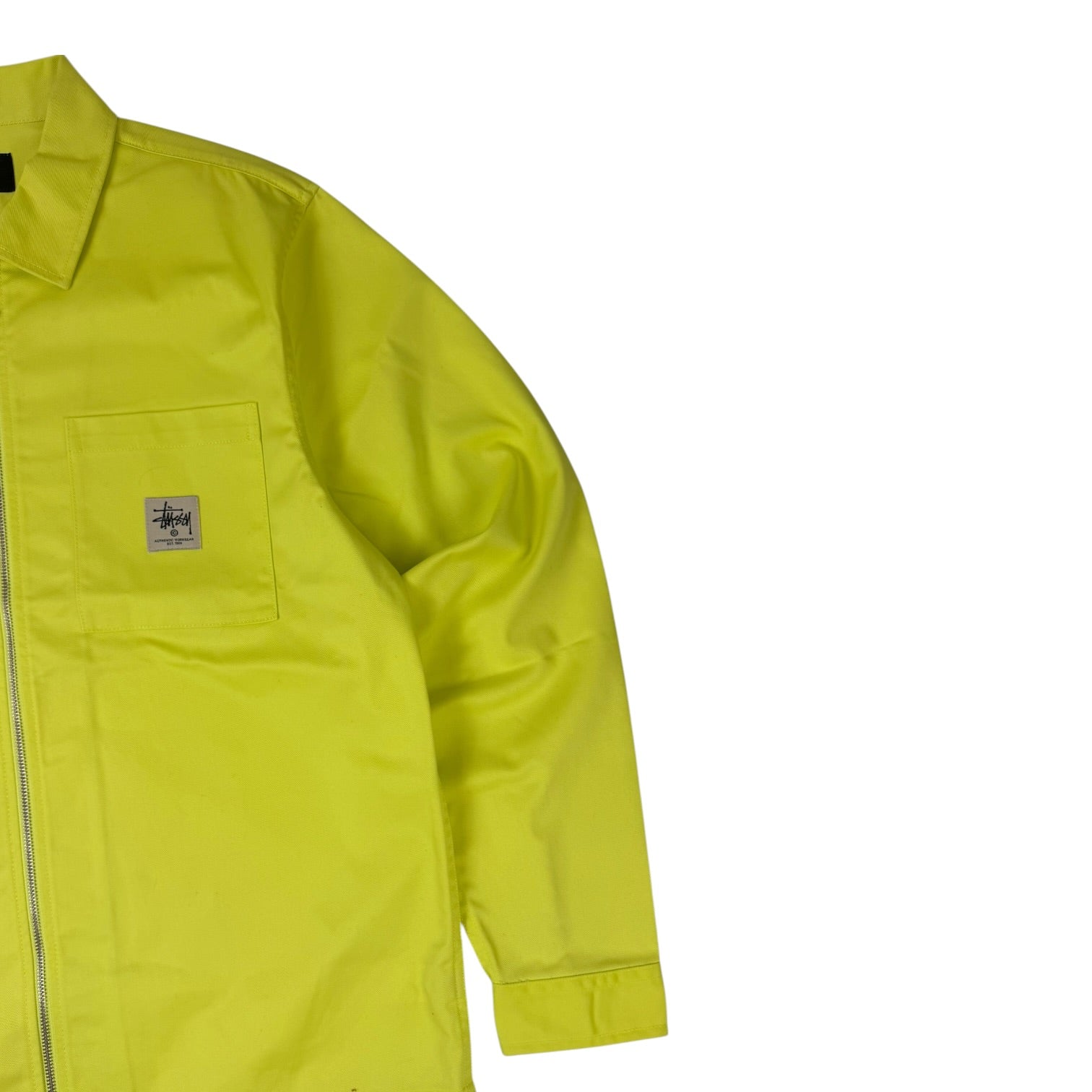 Stussy Canvas Work Zip Up Jacket Neon