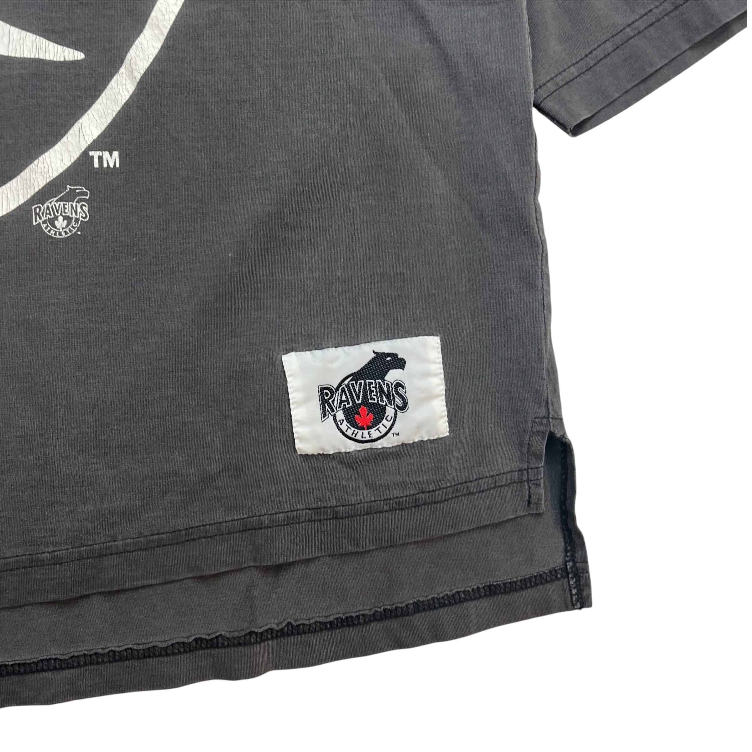 Vintage Oakland Raiders 3/4 Sleeve Tee Washed Black