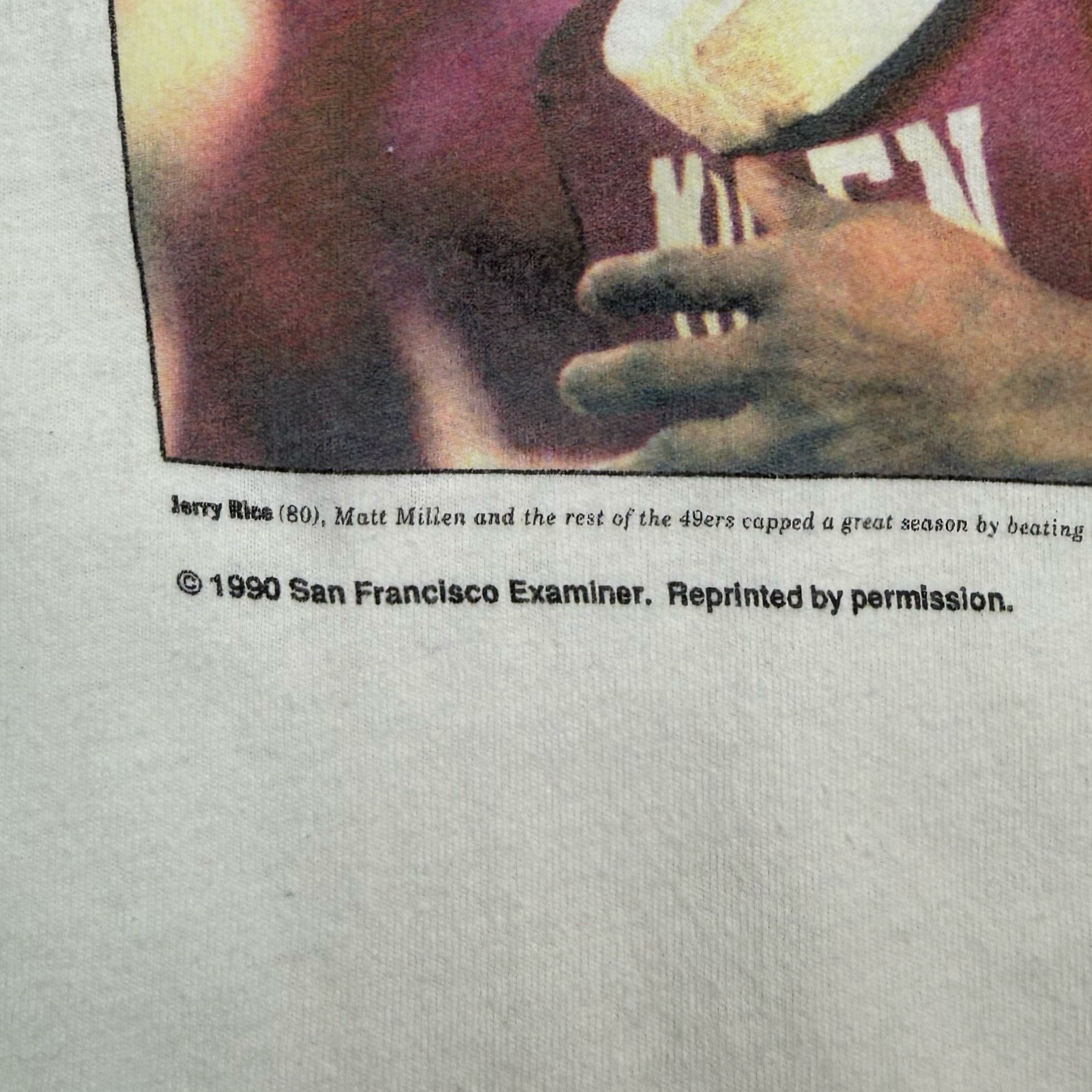 1990 San Francisco 49ers Super Bowl Champs Newpaper Tee White