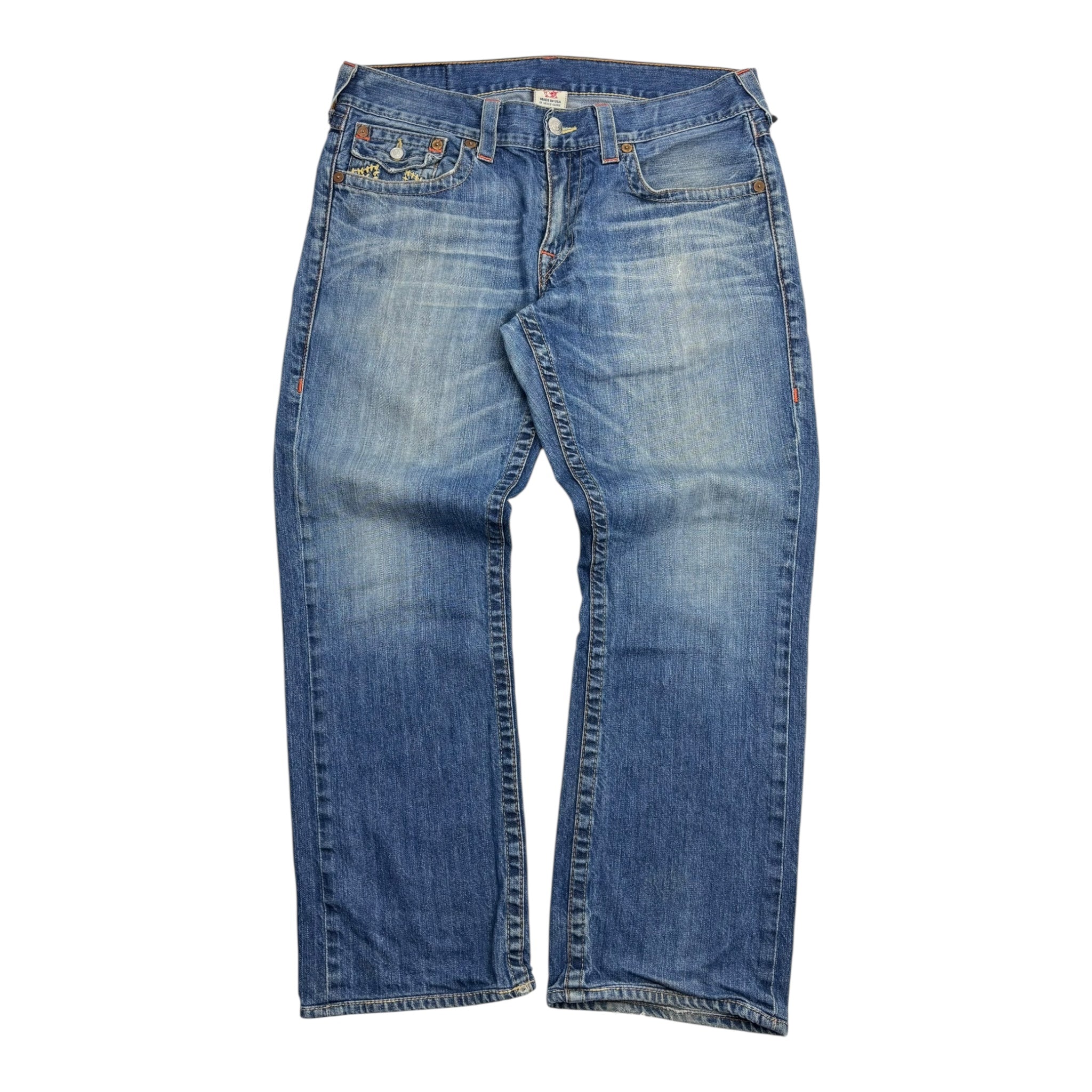 Y2K True Religion Chain Stitch Light Blue Wash Denim Bottoms