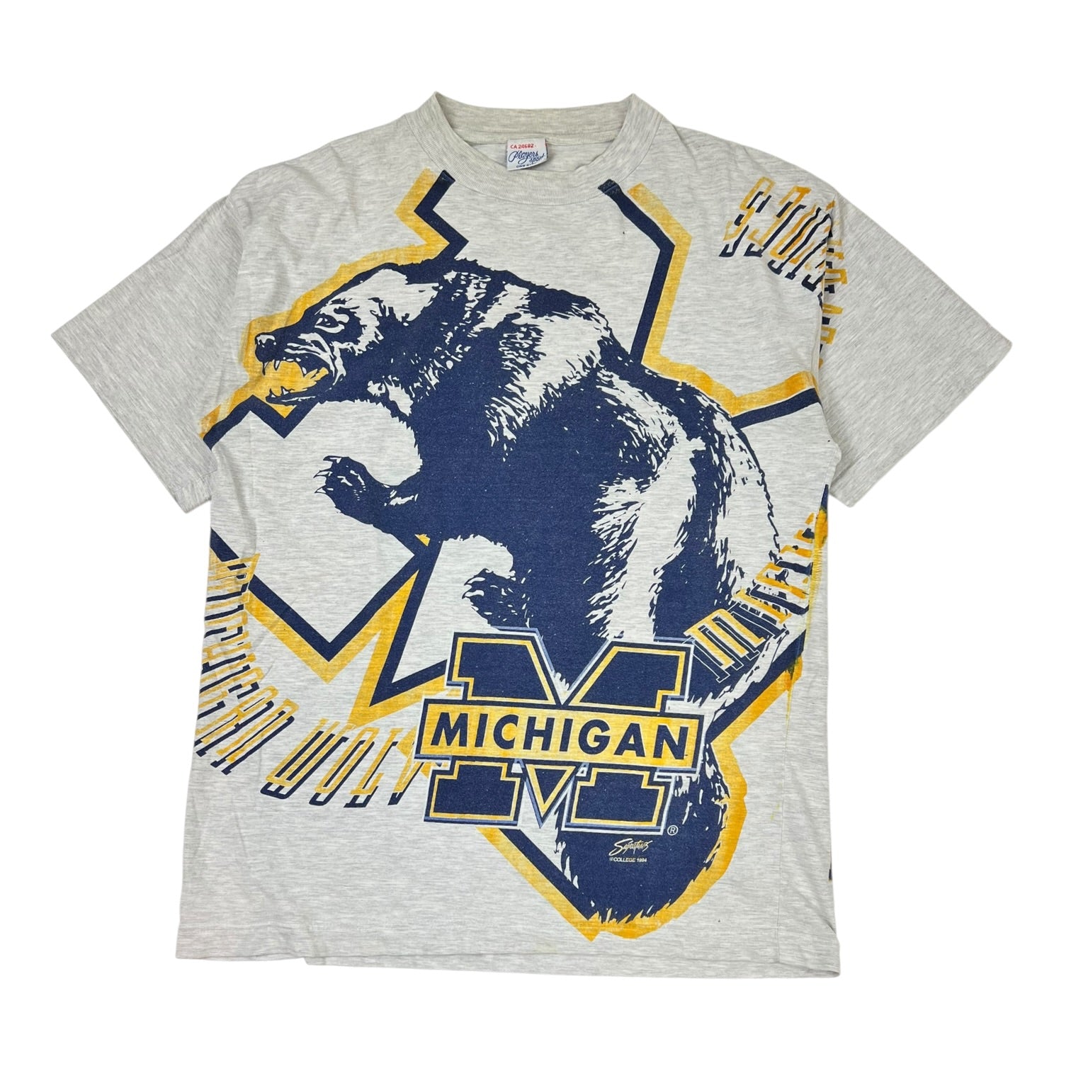 Vintage 1994 University of Michigan All Over Wolverine T-Shirt