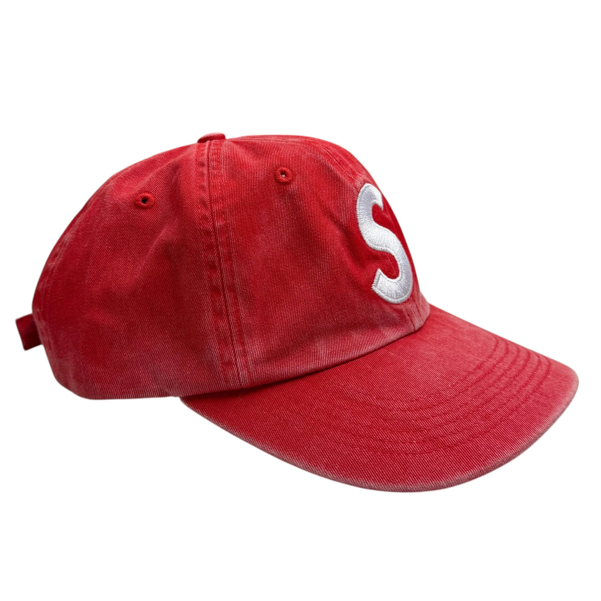 Supreme Pigment Coated S Logo 6 Panel Hat Red