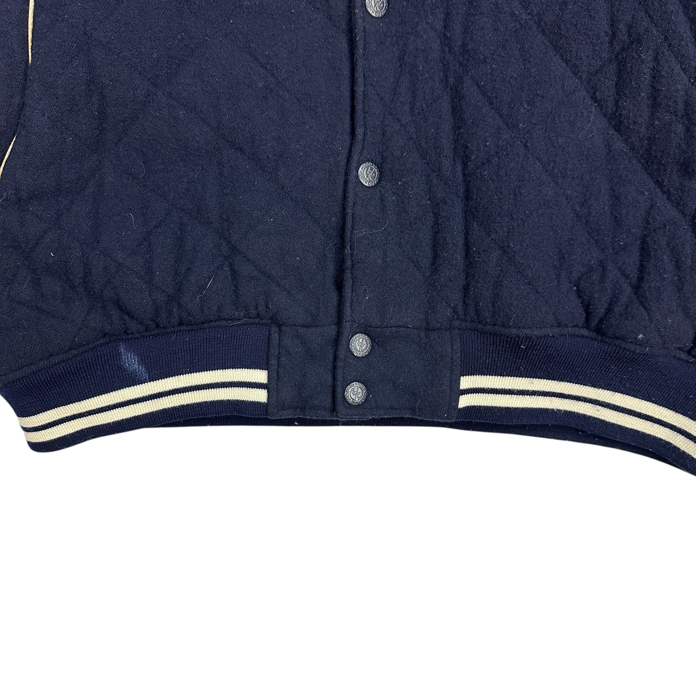 Vintage Y2K Hard Knocks Wool Varsity Jacket Navy