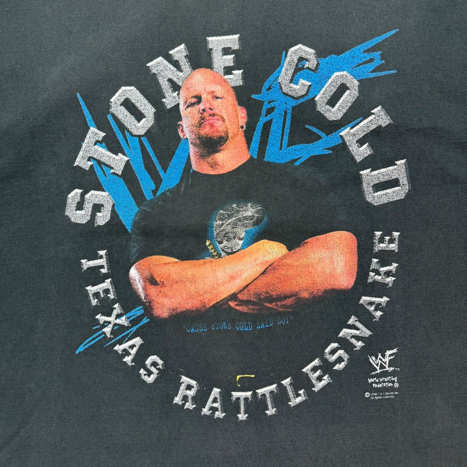 1998 WWF Stone Cold Steve Austin Half Sleeve Tee Black