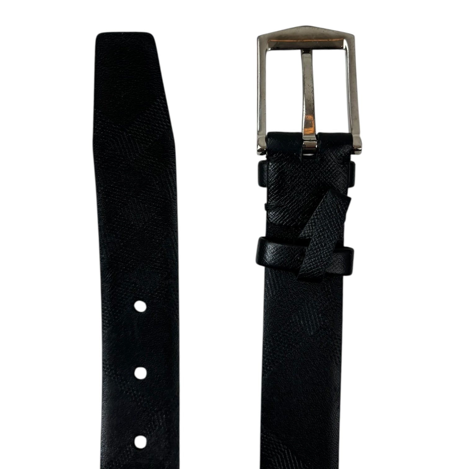 Burberry Textured Leather Belt Black