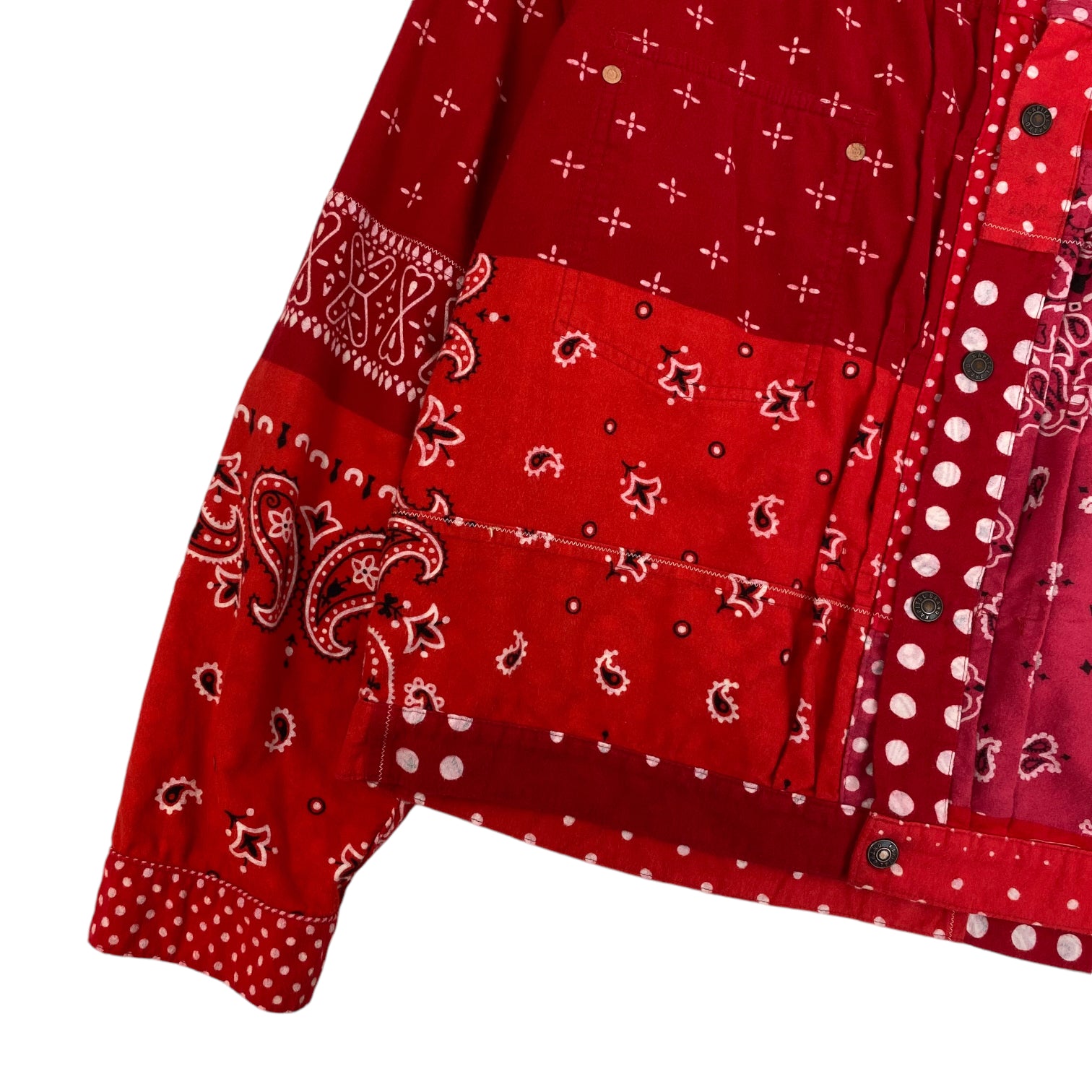 Kapital Reversible Paisley Polka Dot Jacket Red