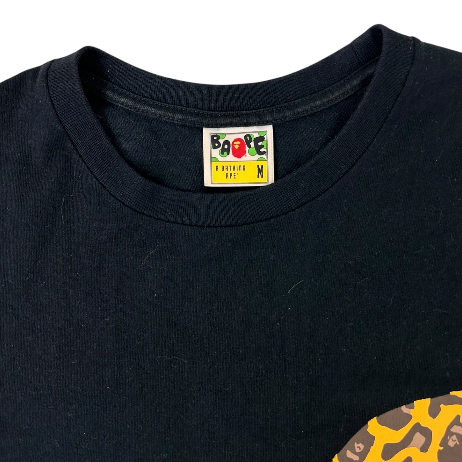 Bape Wild Leopard Pattern Side Big Ape T-Shirt Black