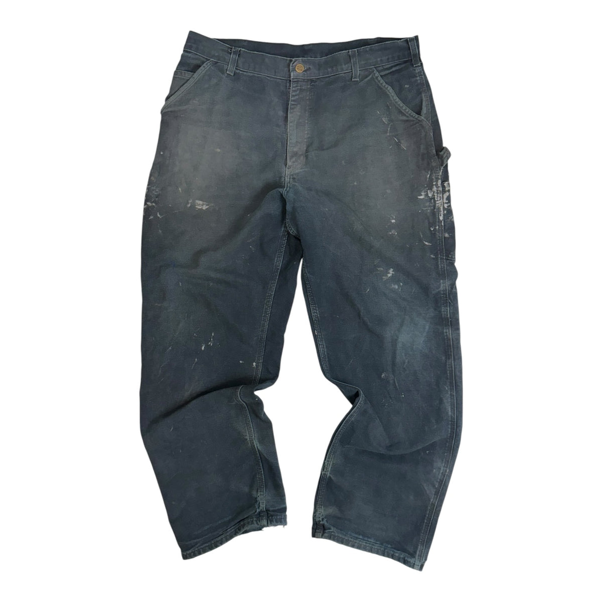 Vintage Carhartt Distressed Canvas Carpenter Pants Faded Black