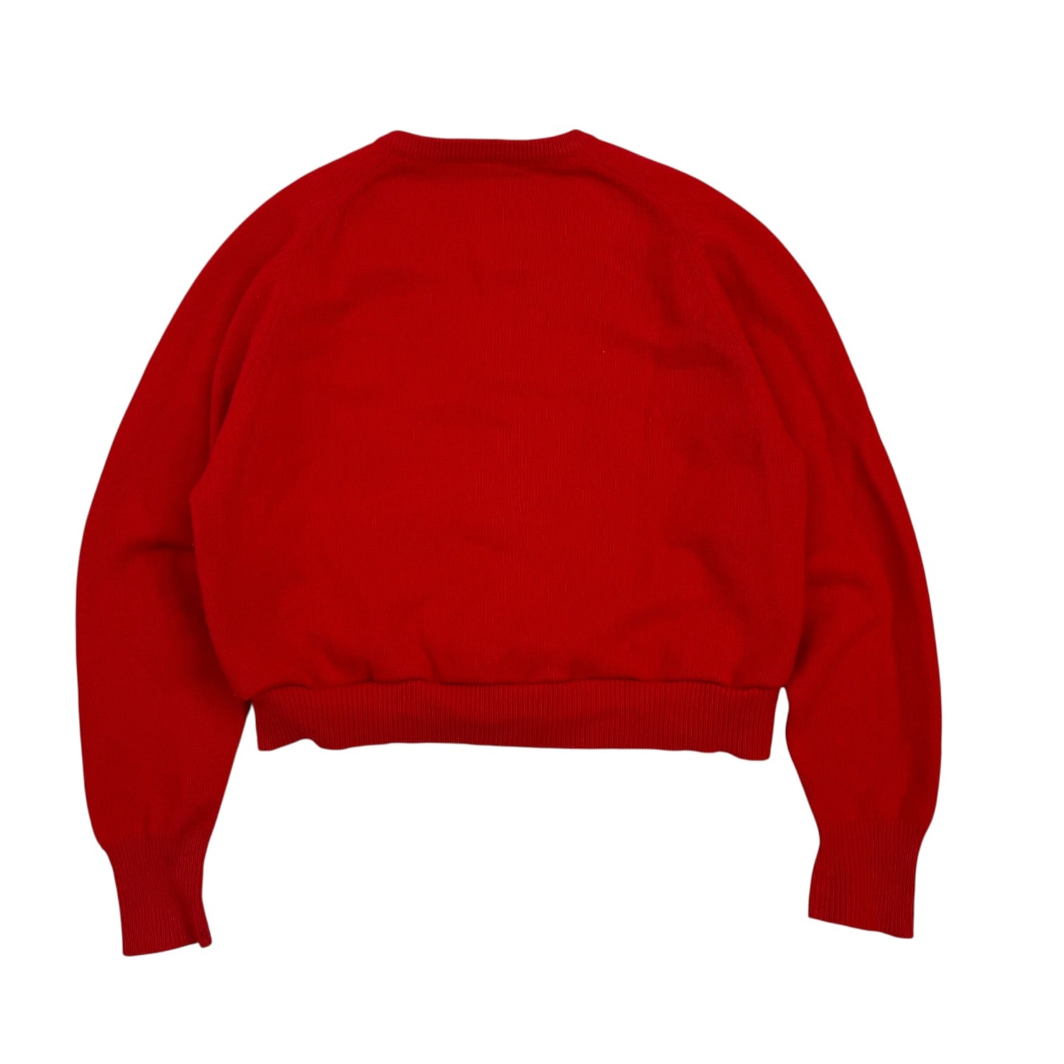 (W) Vintage V Neck Knit Sweater Red