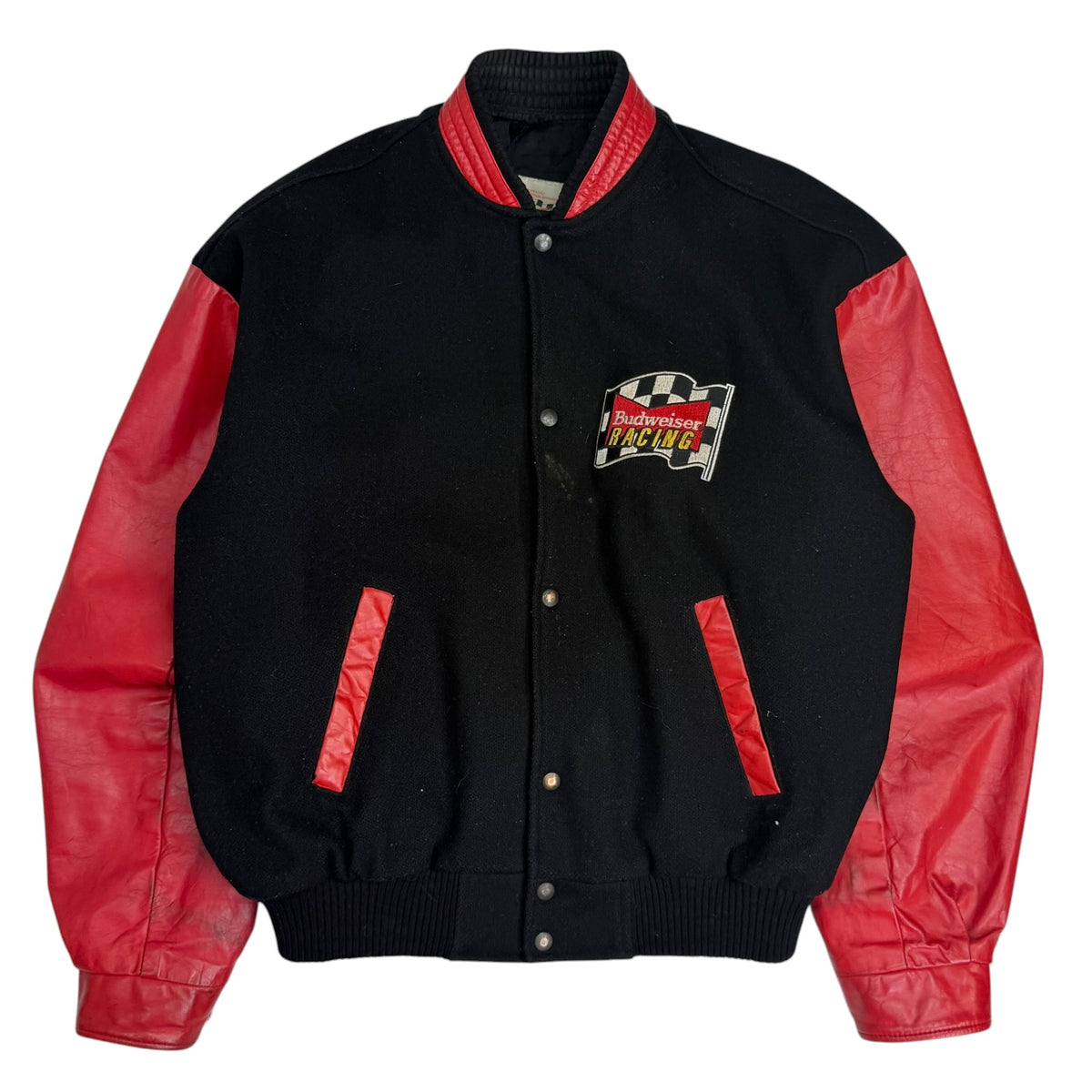 Vintage Budweiser Racing Varsity Jacket Black/Red