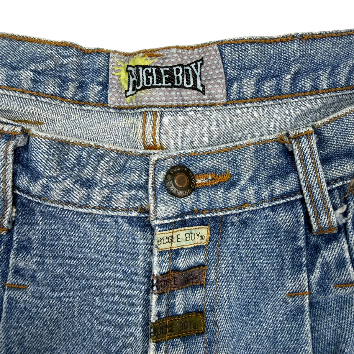 Vintage Bugleboy Patch Detail Jeans Blue