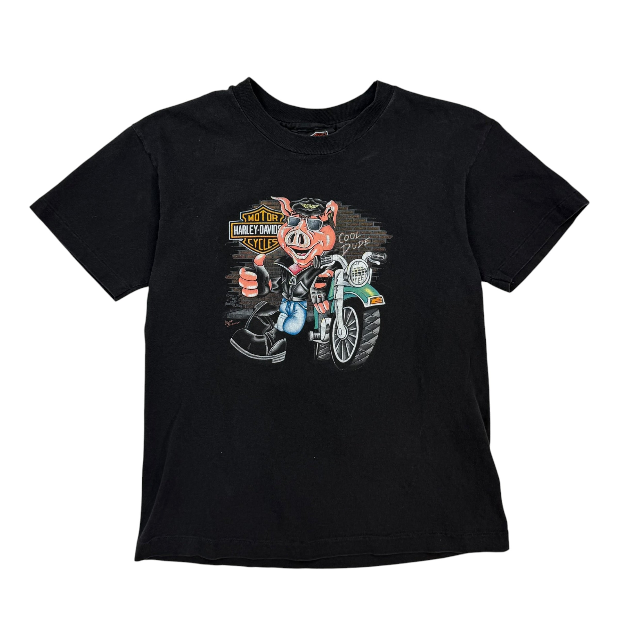 Vintage Youth Harley Davidson Tee Black