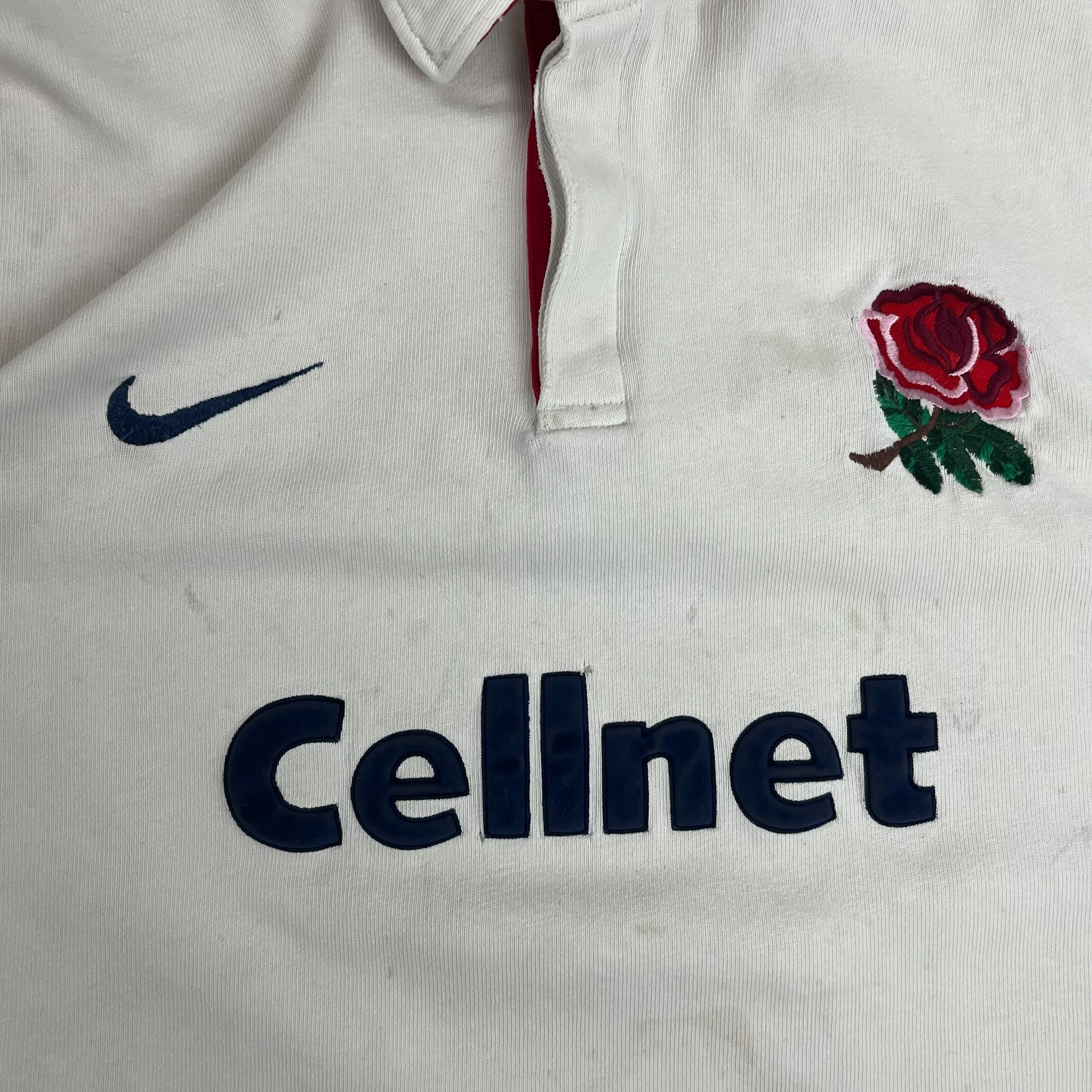 Vintage Team England Nike Rugby Jersey White