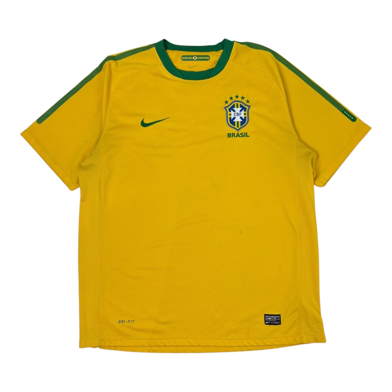Vintage 2010 Nike CBF Brasil Home Jersey Yellow