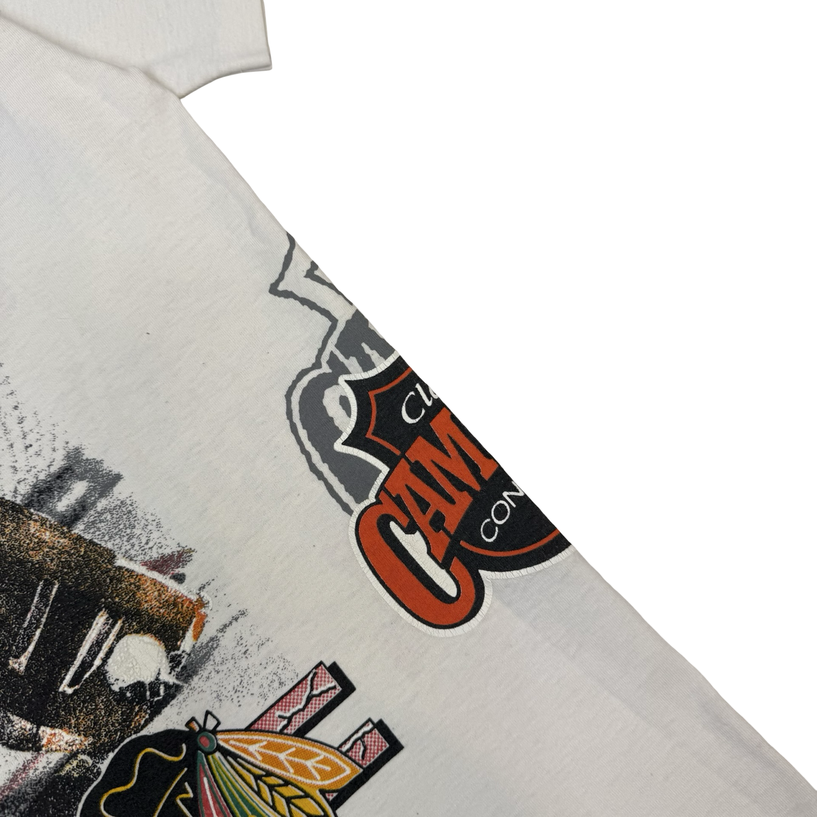 1991 Bulletin Athletic Chicago BlackHawks AOP Tee White