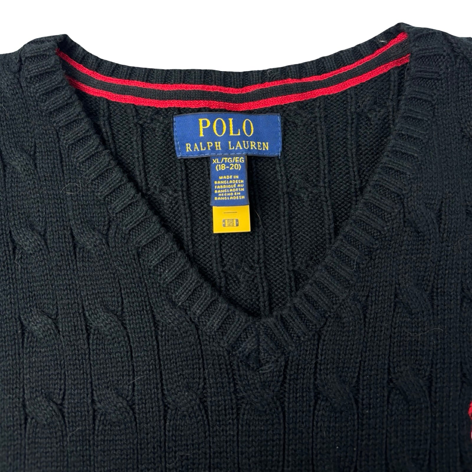 Vintage Polo Ralph Lauren Cable Knit Vest Black