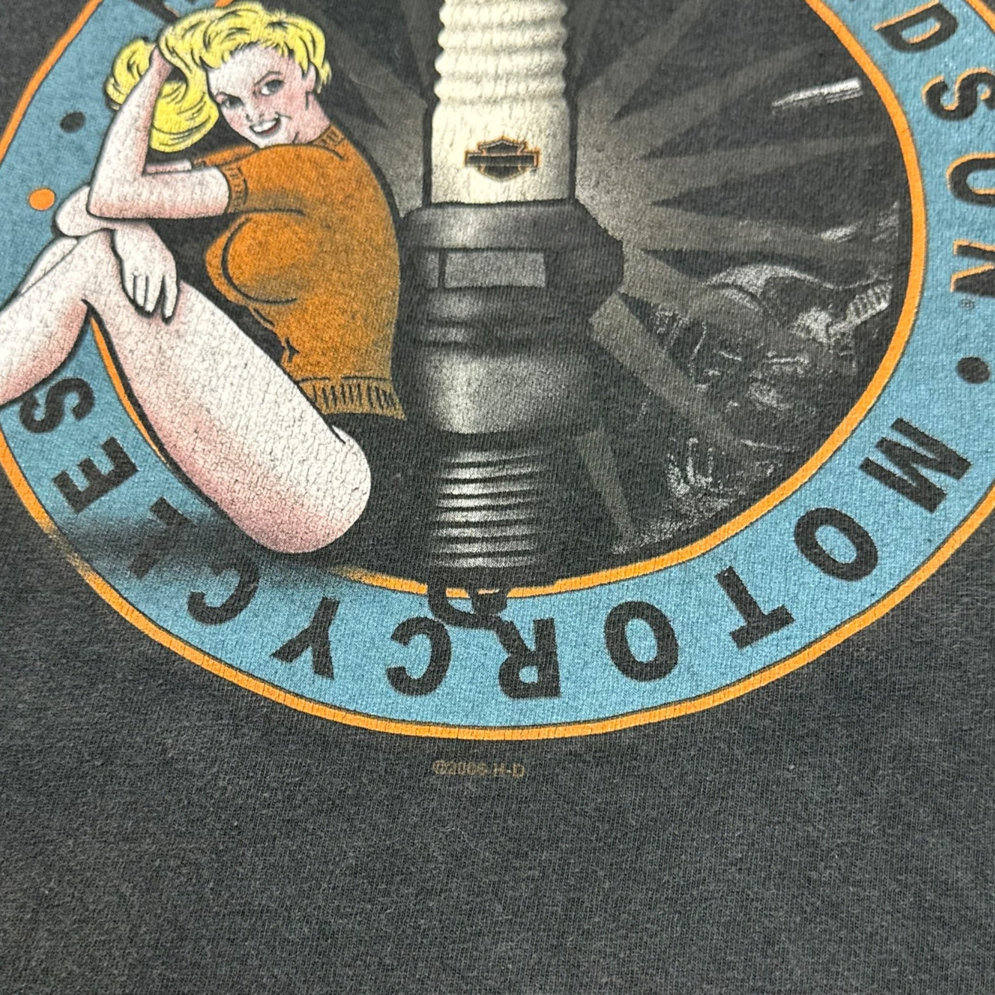 2006 Harley Davidson Spark Plug Babe Montana T-Shirt