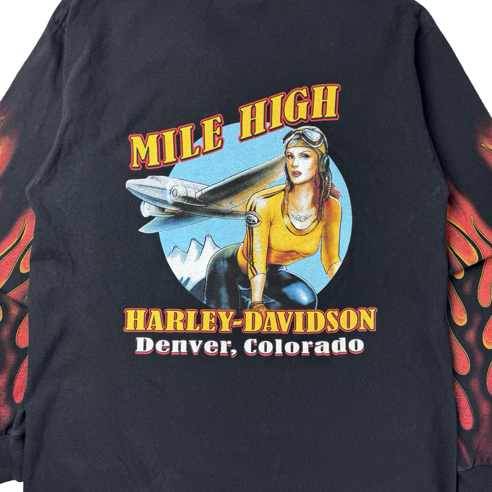 2006 Harley Davidson Mile High Flame Longsleeve T-Shirt