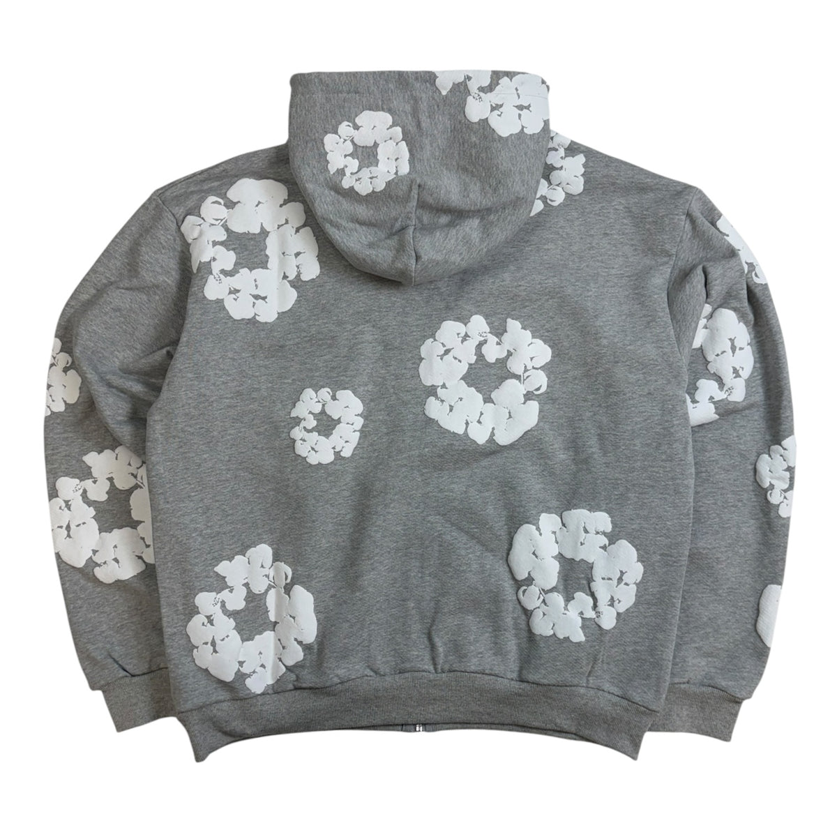 Denim Tears Cotton Wreath Zip-Up Hoodie Grey