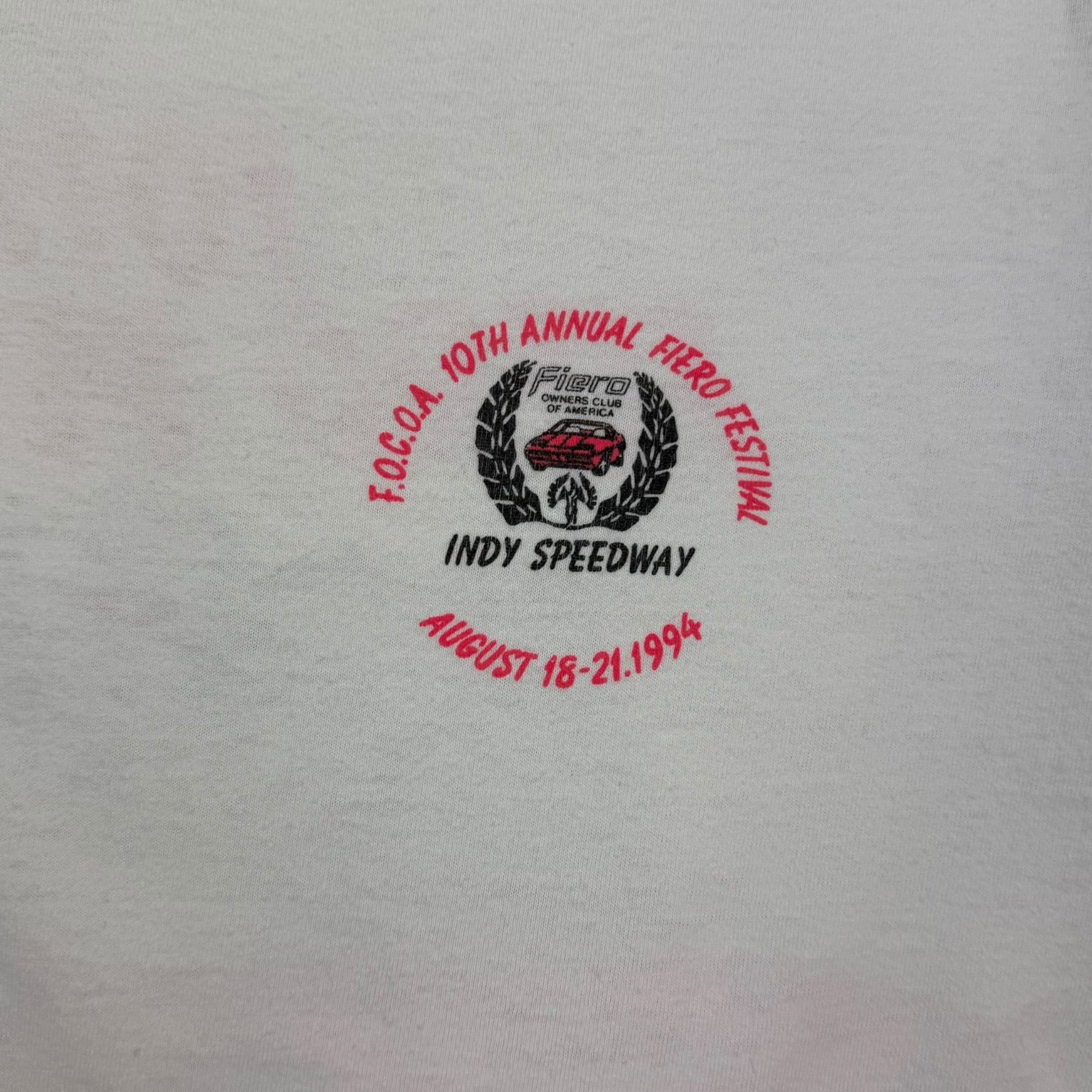 1994 Indy Speedway 10th Fiero Festival Tee White