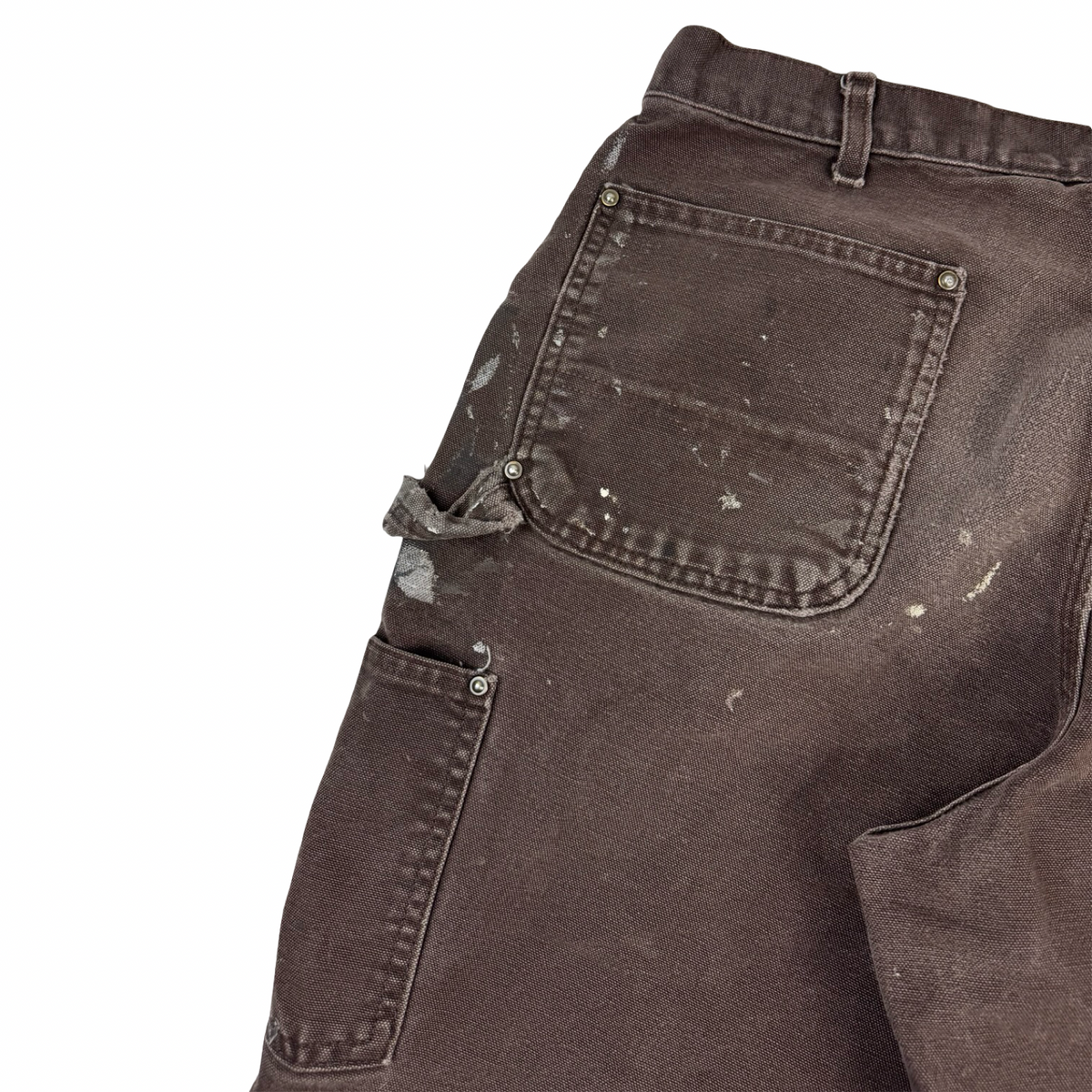 Vintage Carhartt Paint Splattered Double Knee Bottoms Dark Chocolate