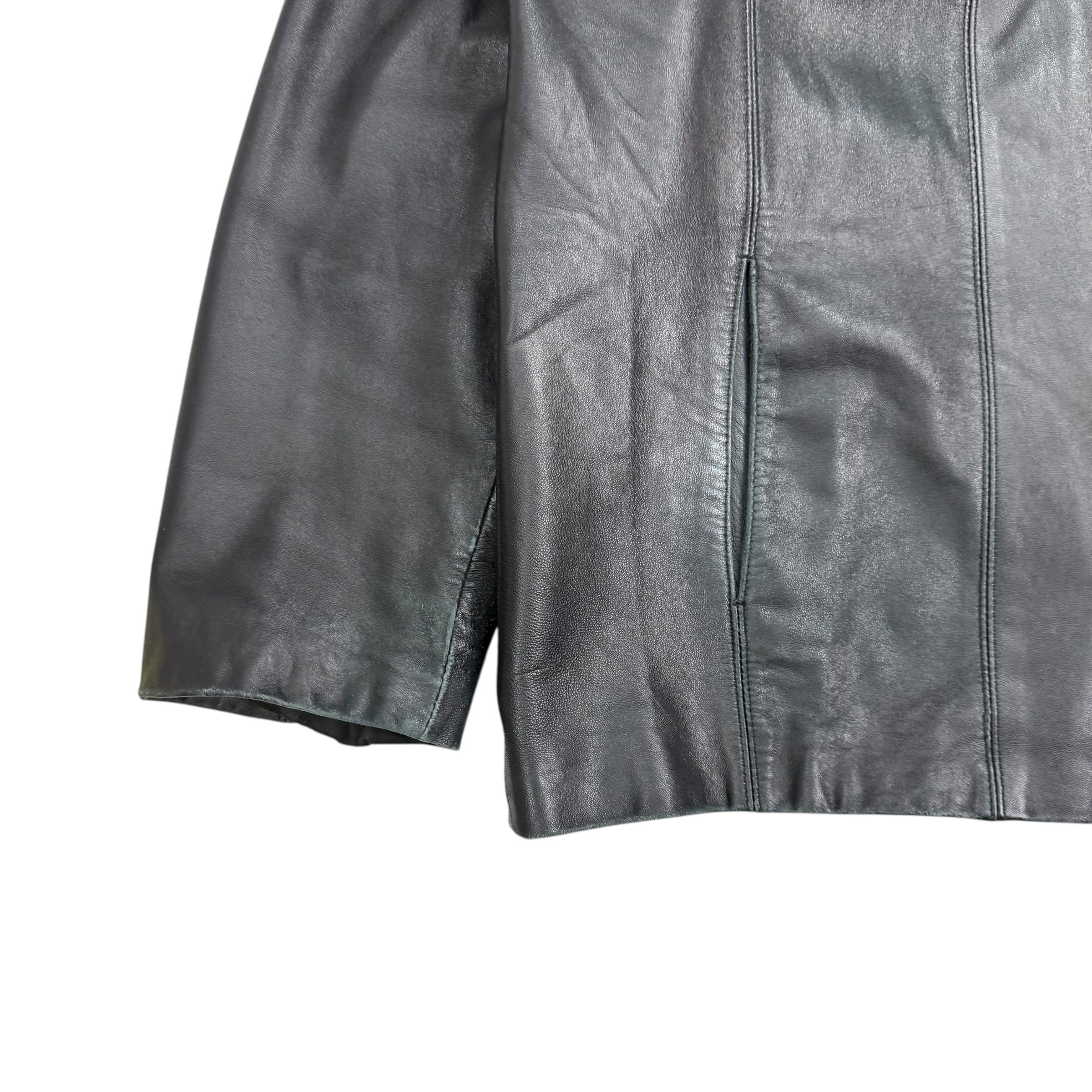 Vintage Leather Biker Jacket Black