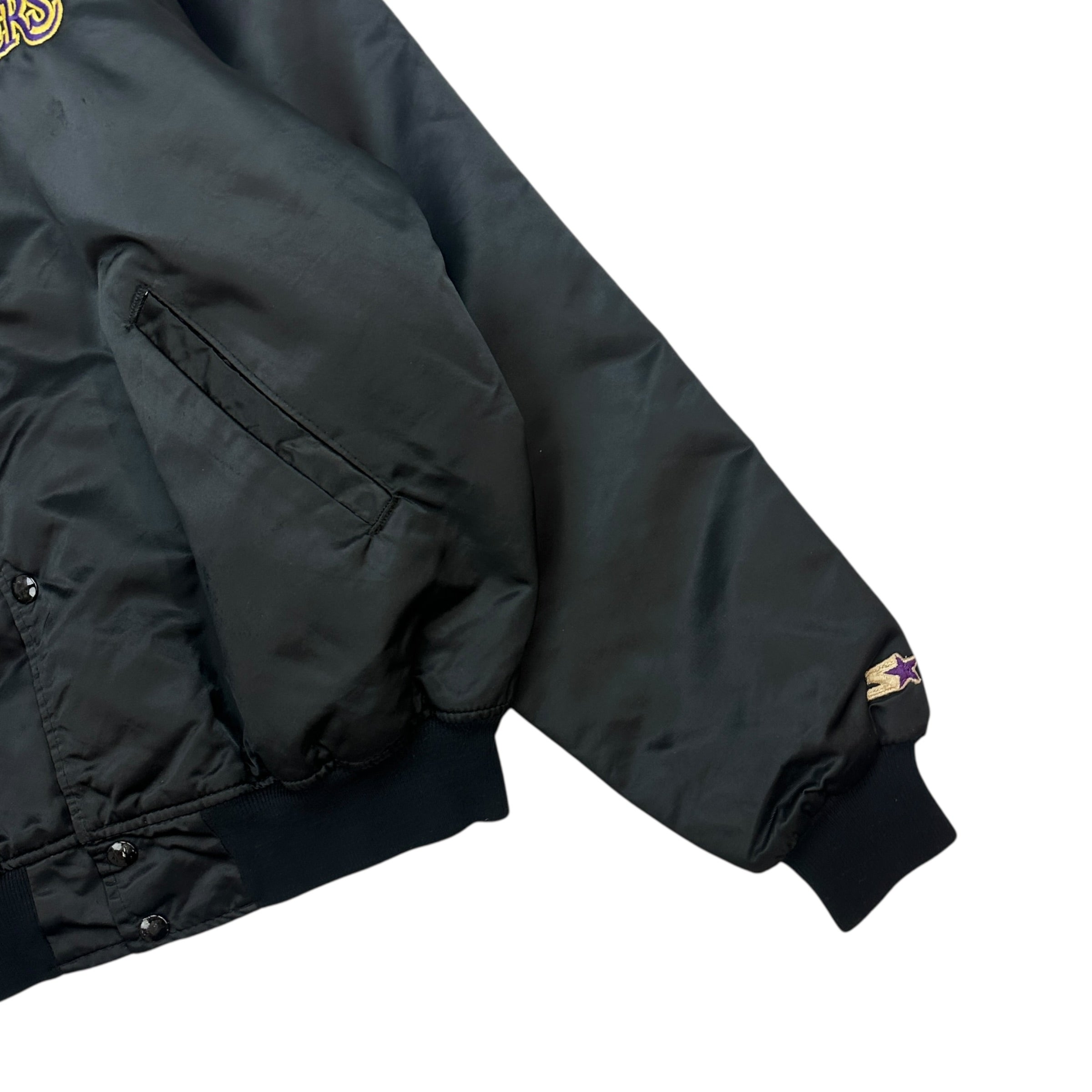 Vintage Starter LA Lakers Satin Bomber Black