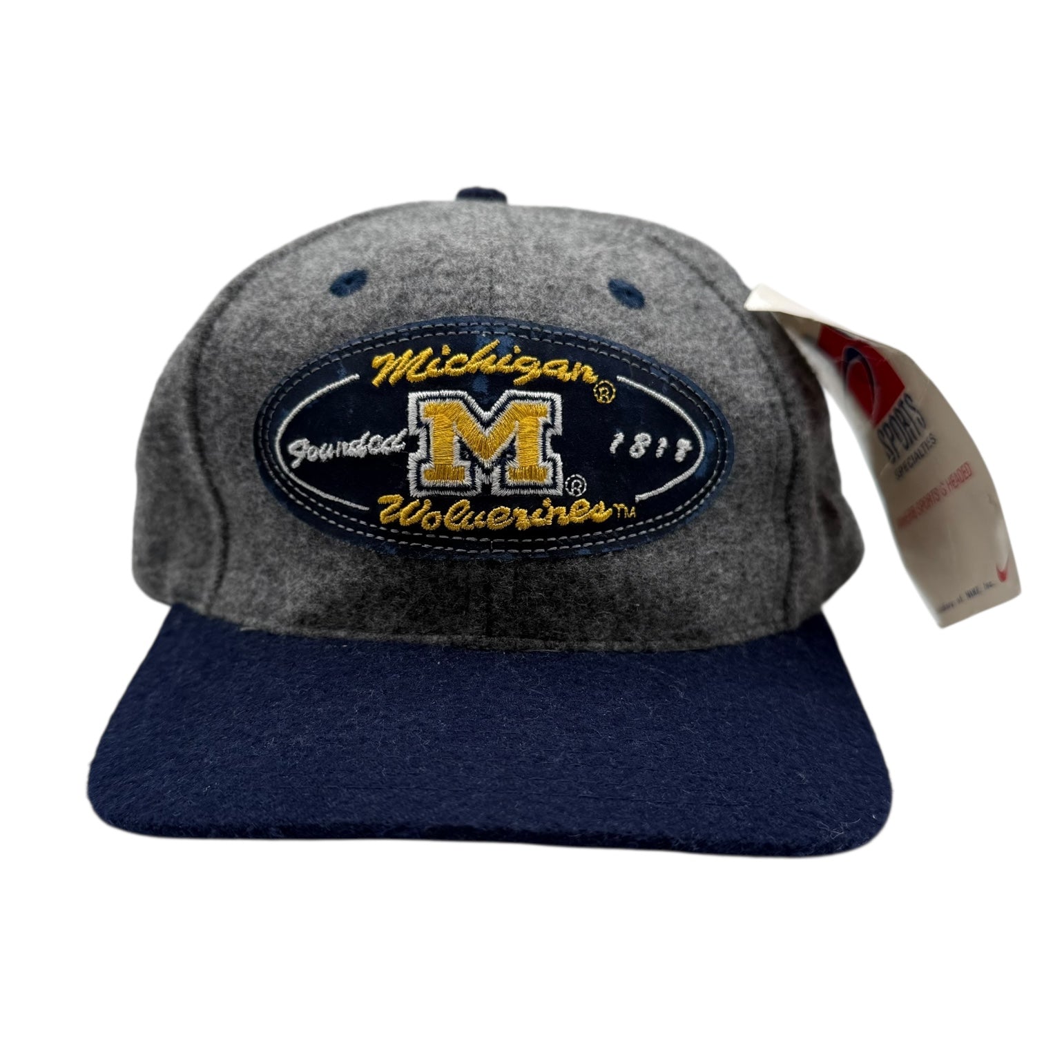 Vintage Sport Specialties Michigan Wolverines Wool Hat Grey/Blue