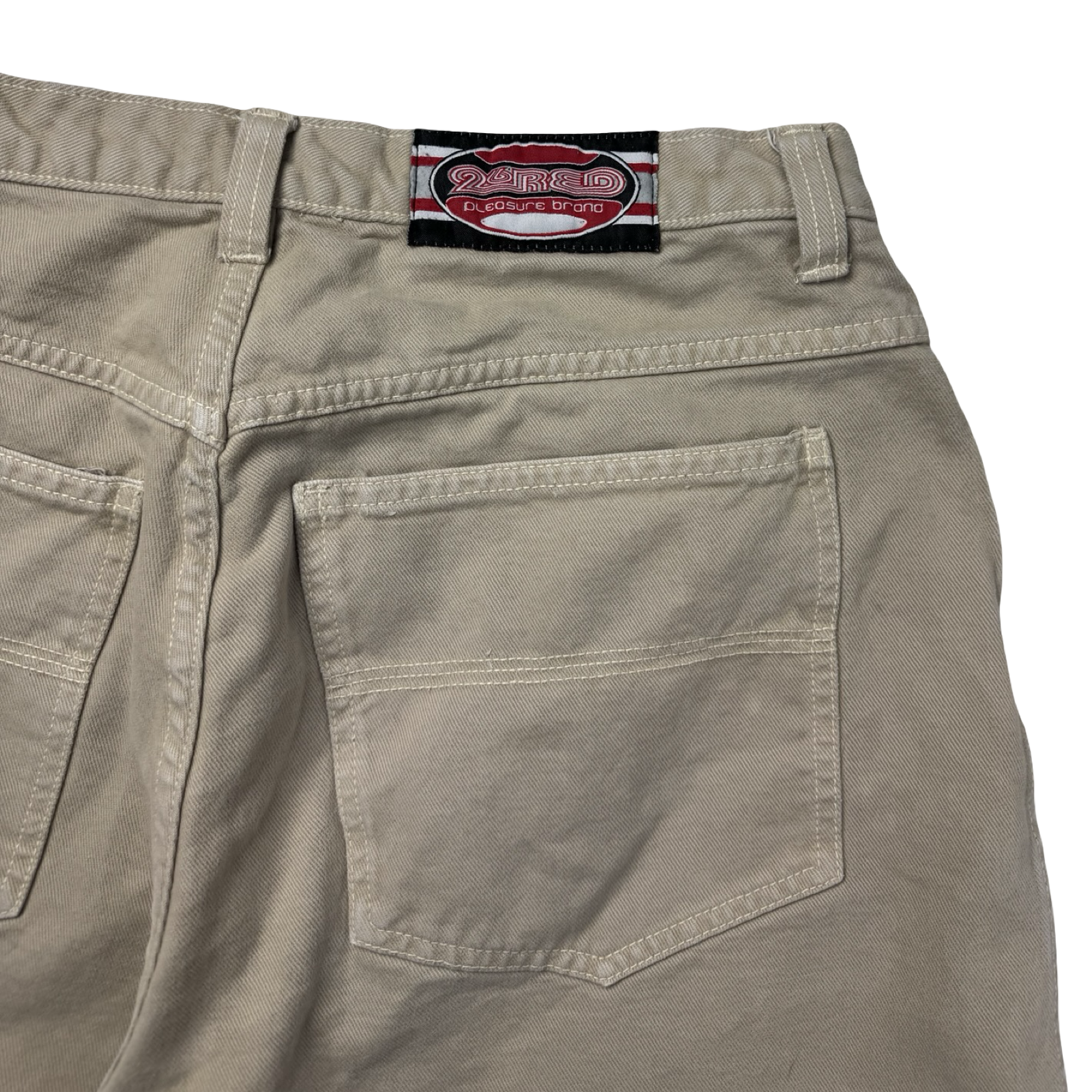 Vintage Y2K 26Red Beige Canvas Shorts
